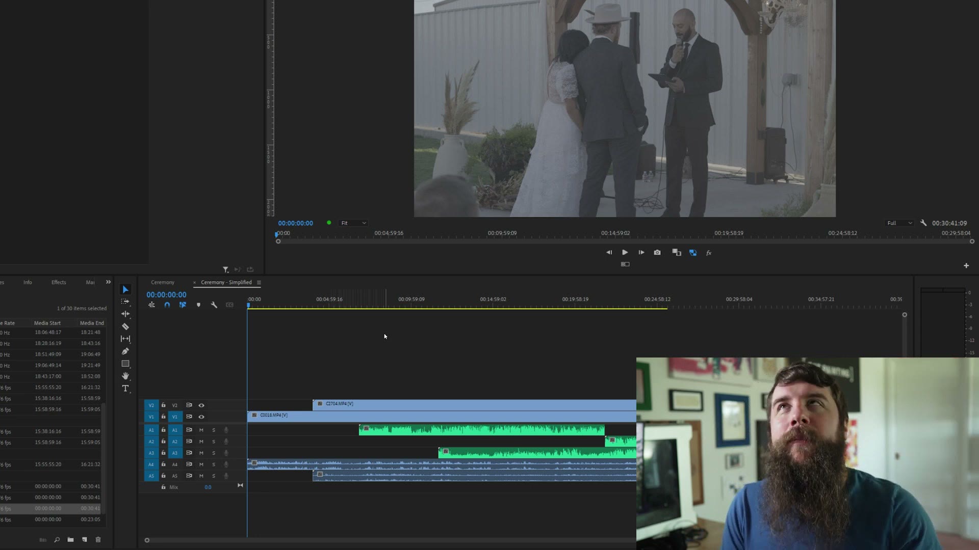 Timeline after running Simplify Sequence