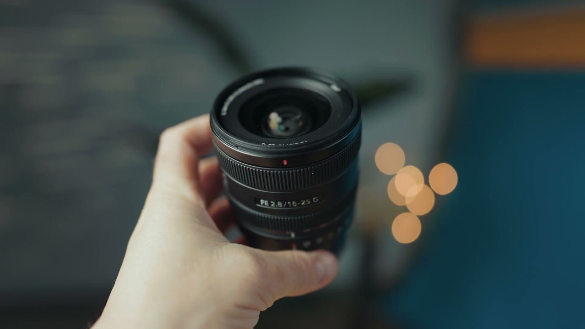 The front element of the Sony 16-25mm f/2.8 G lens