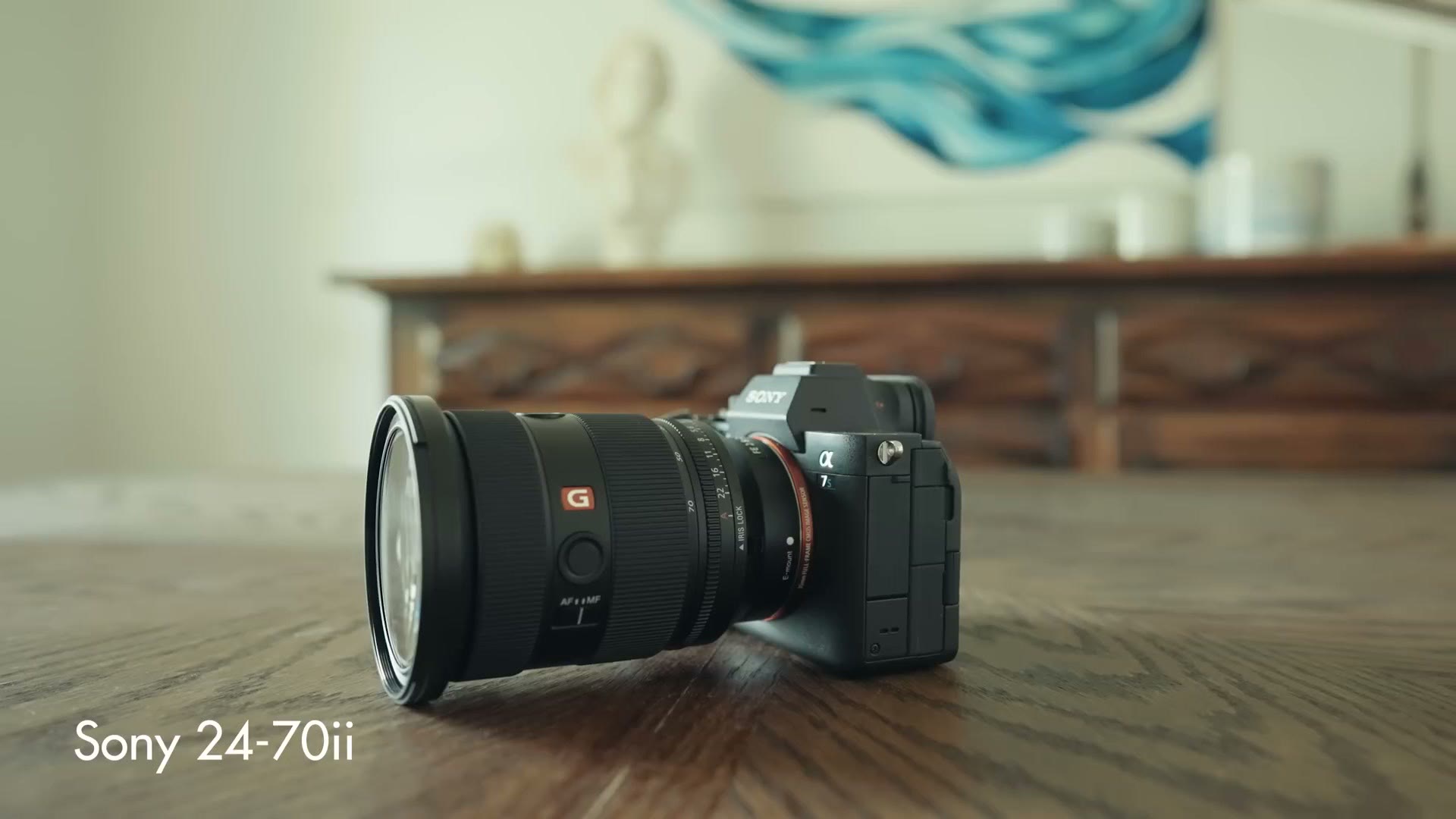 Sony 24-70 Mark II mounted on a camera
