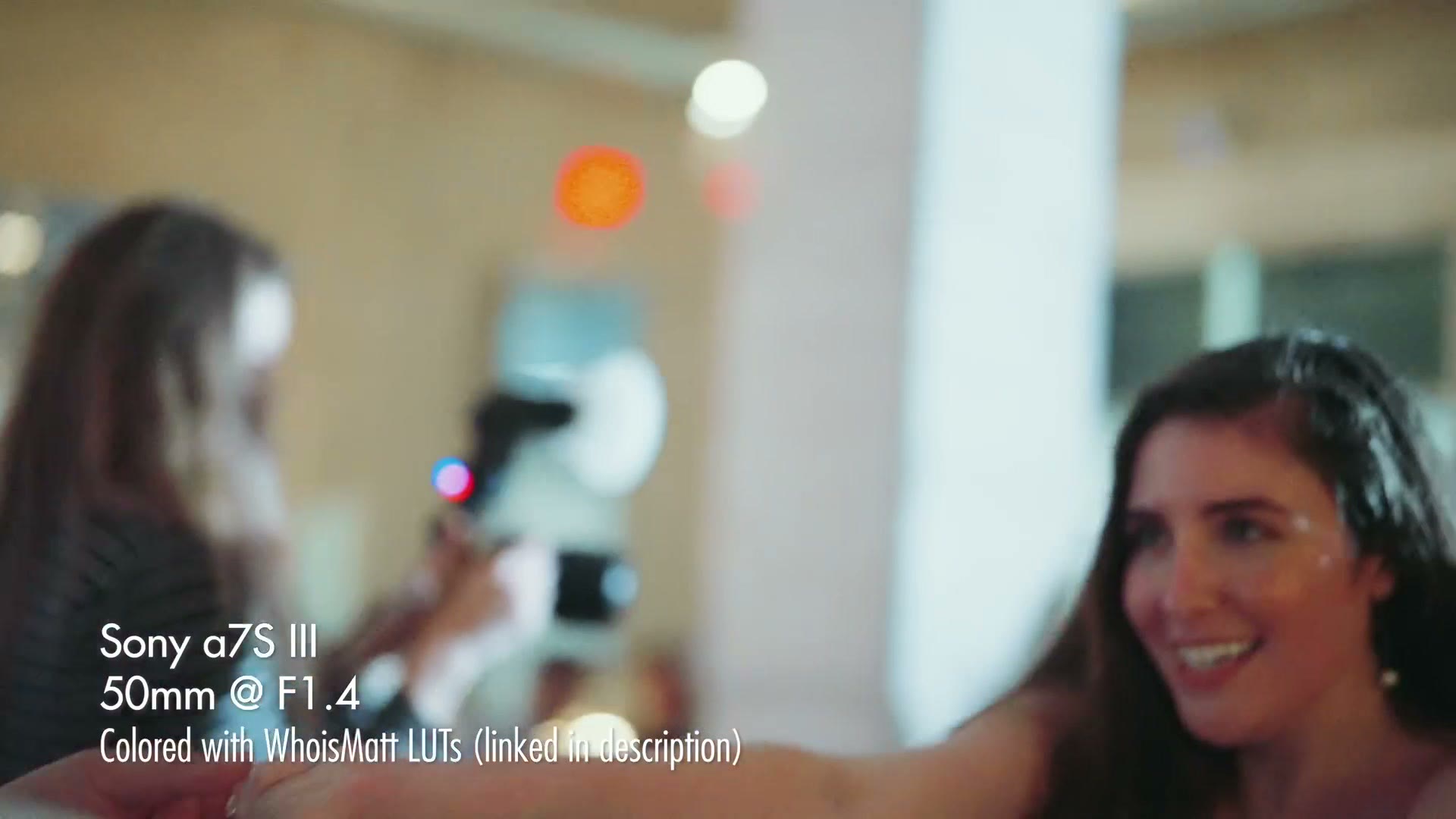 Wedding reception footage filmed at f/1.4 on the Sony a7S III