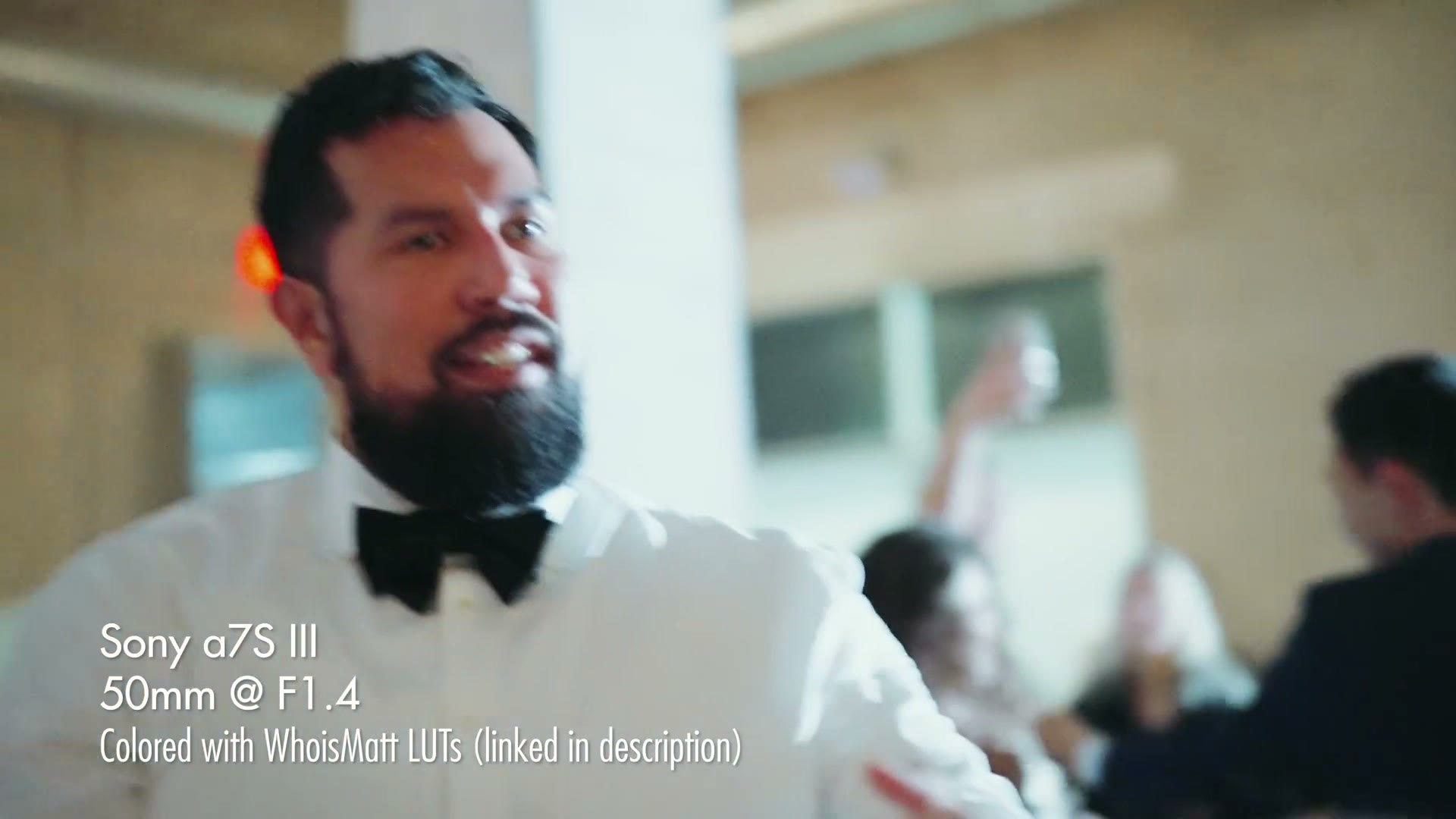 Reception dancing footage filmed at f/1.4