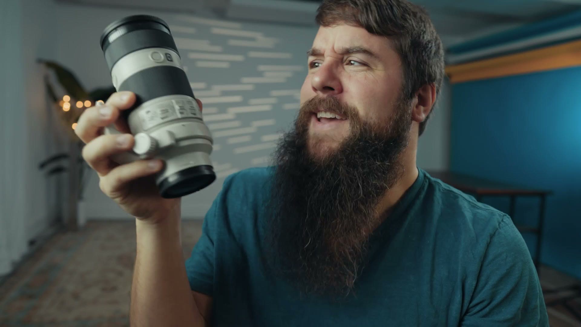 Matt Johnson holding the Sony FE 70-200mm F4 G OSS lens