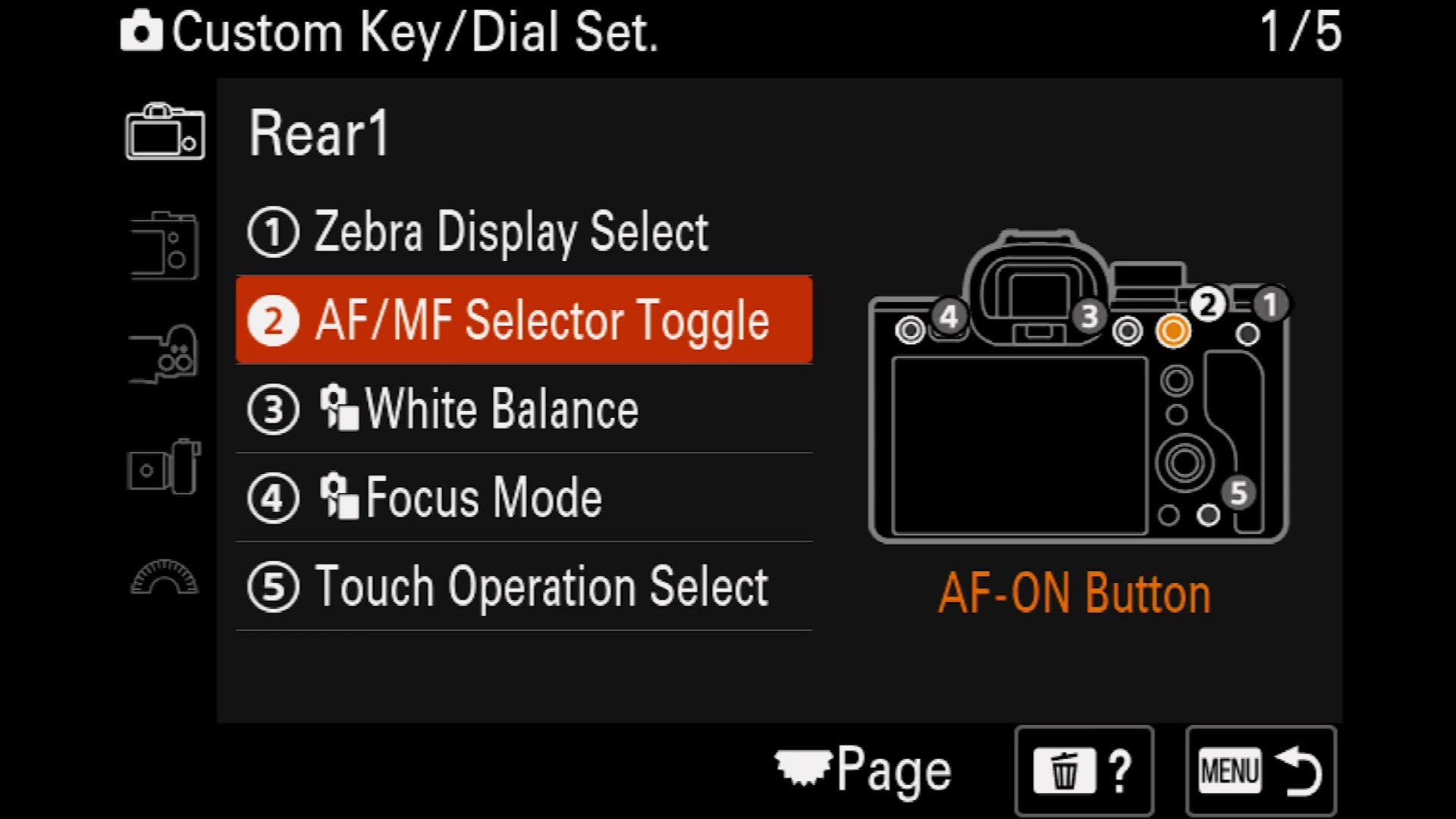 Sony a7 IV AF-ON button reassigned to AF MF Selector Toggle