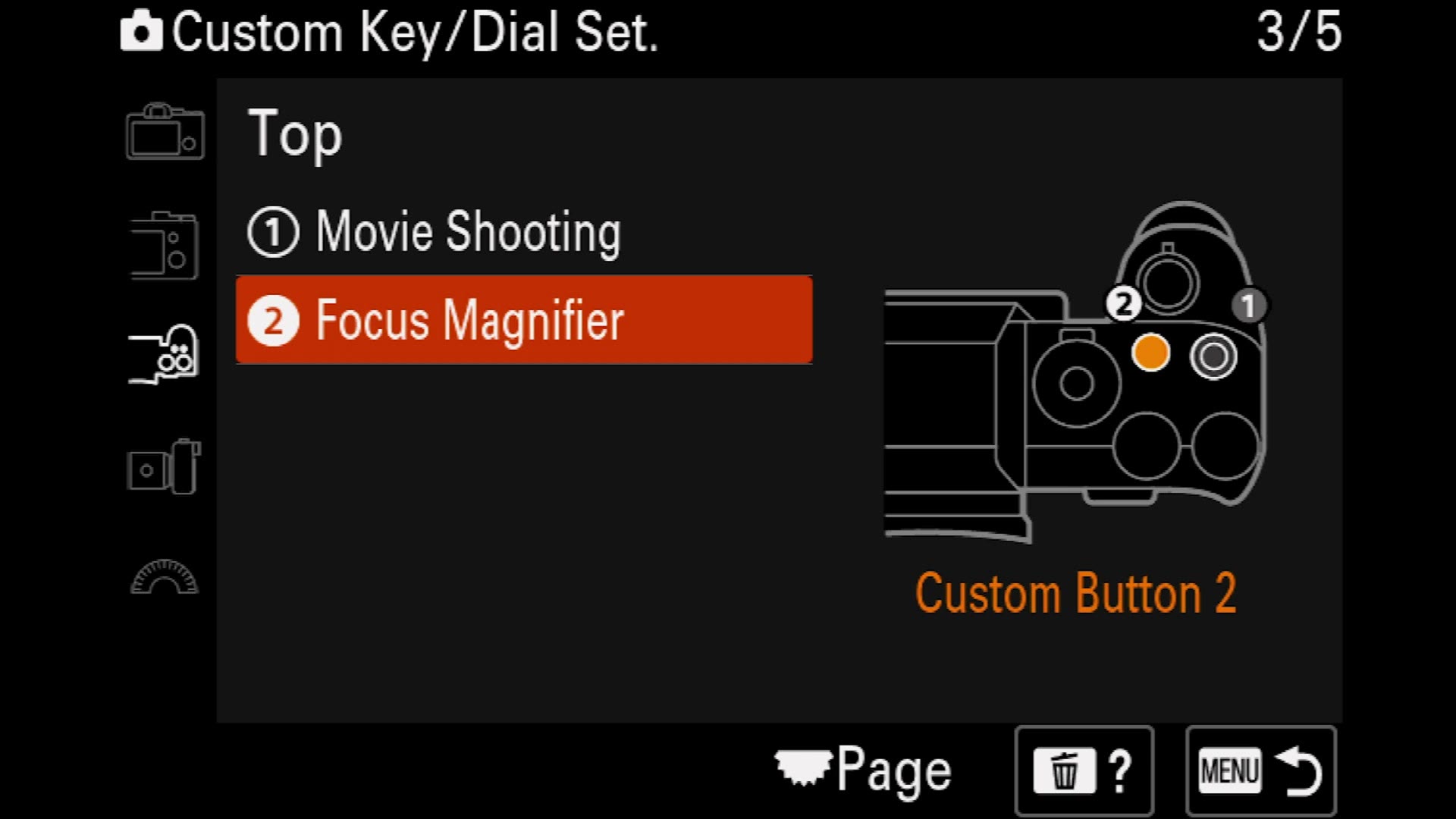 Sony a7 IV C2 button reassigned to Focus Magnifier
