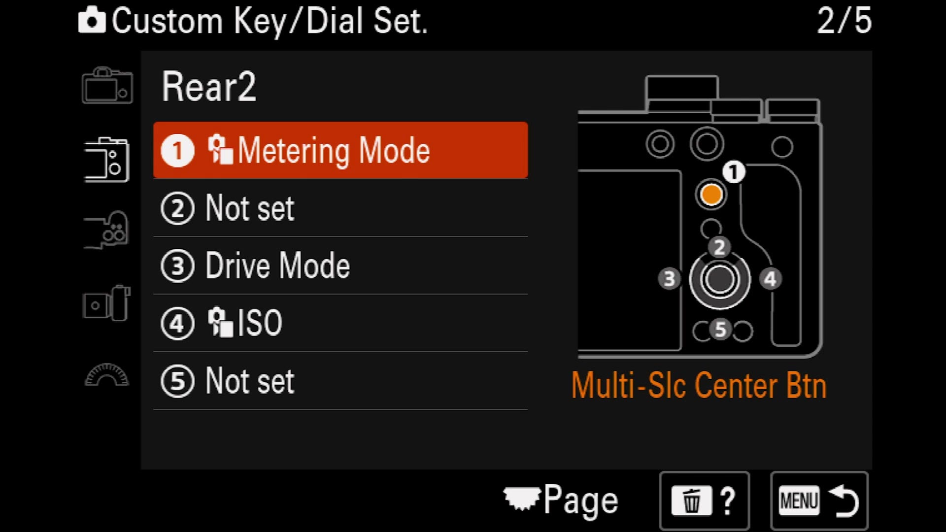 Sony a7 IV control joystick reassigned to Metering Mode