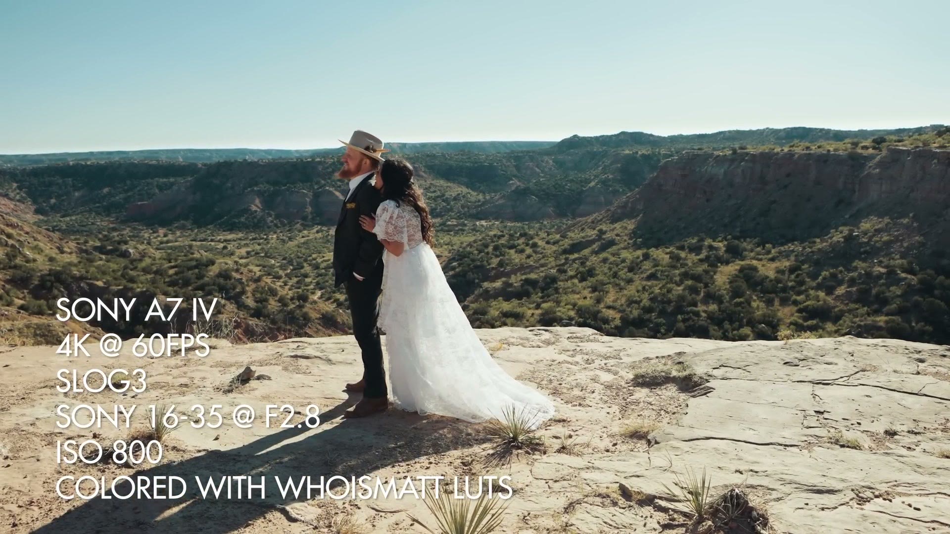 Graded wedding footage filmed on a Sony a7 IV in S-Log3 at ISO 800