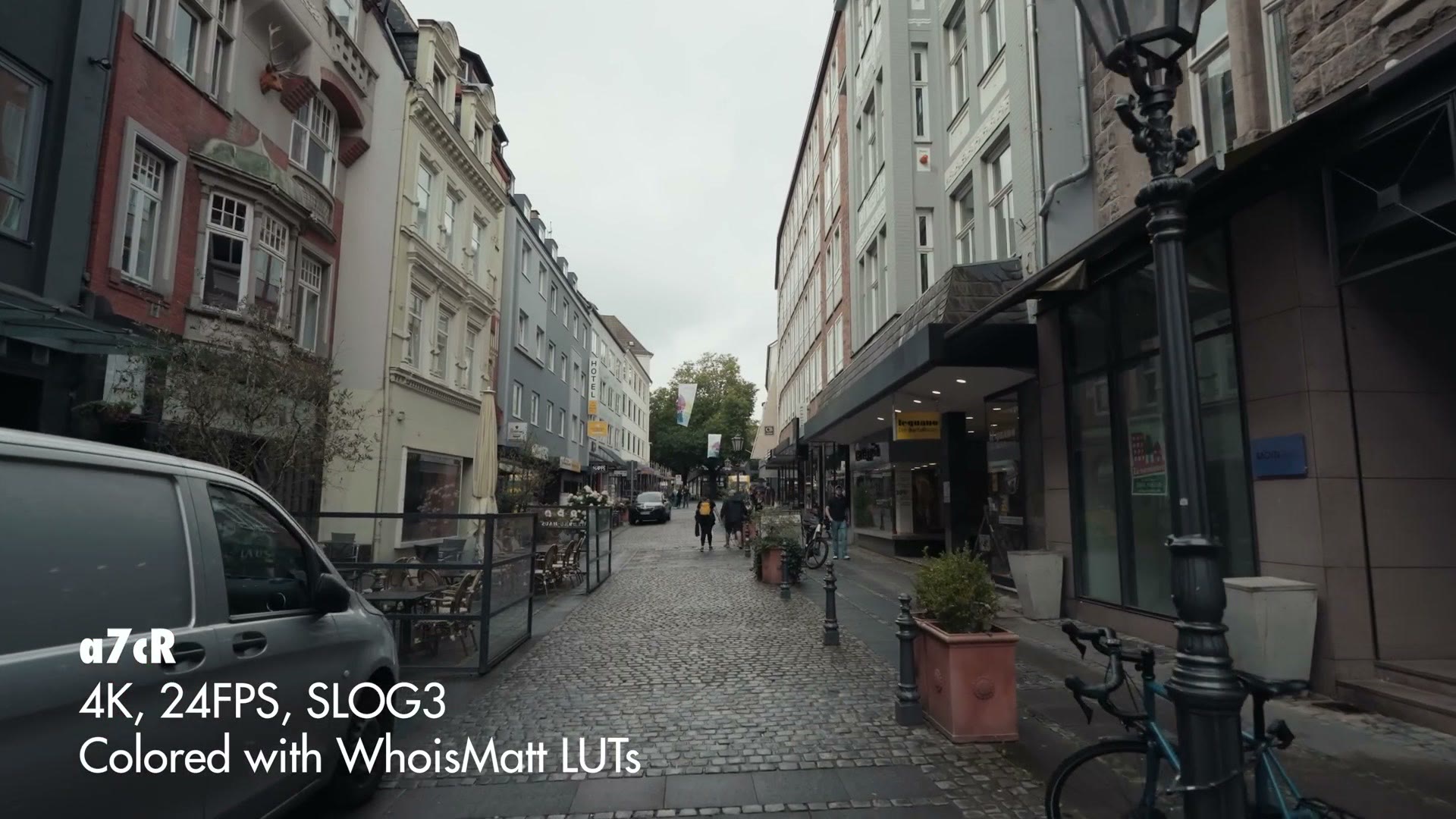 A European street shot on the Sony a7C R at 4K 24fps in S-Log3