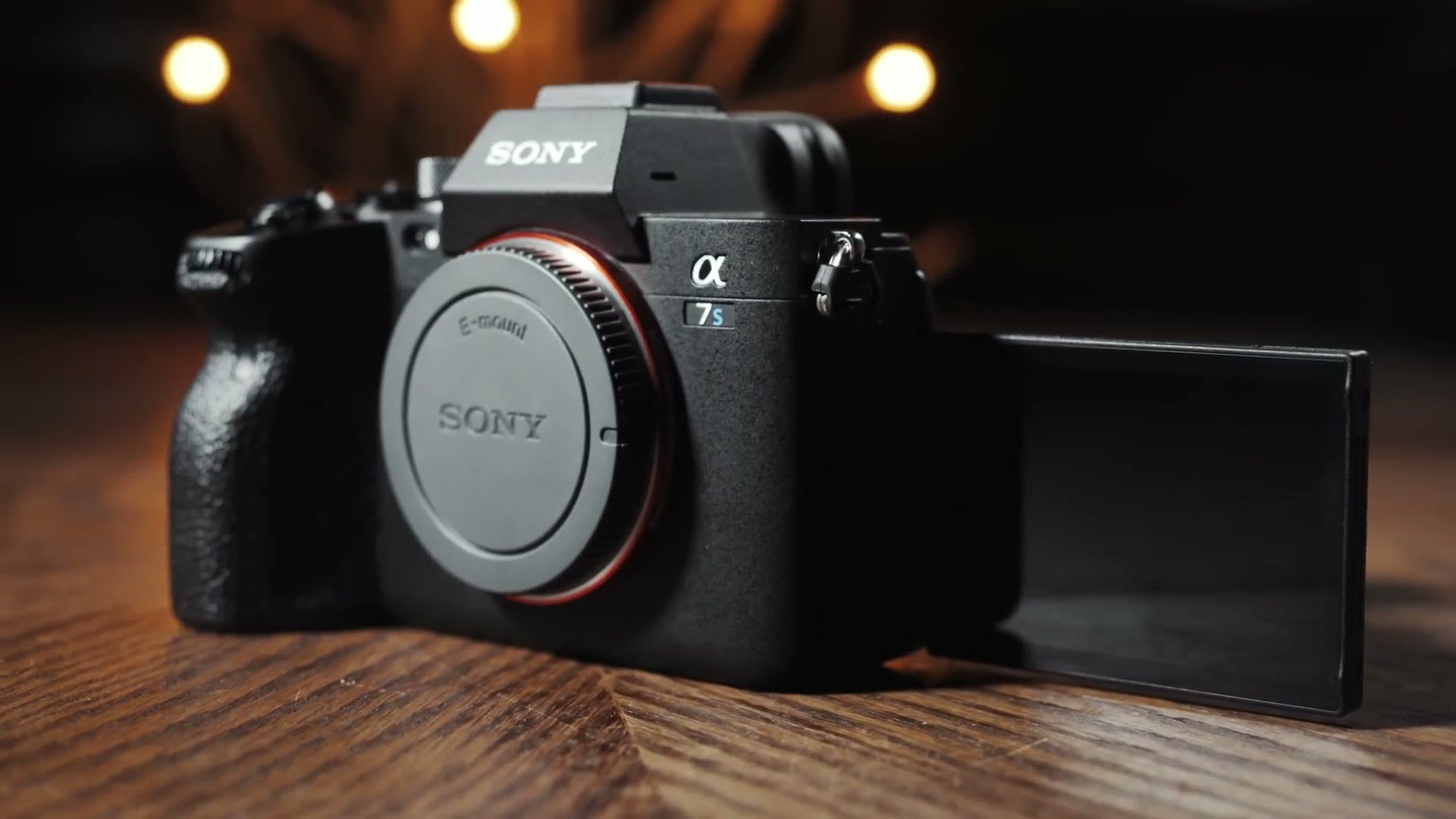 The Sony a7S III on a table with its screen flipped out to the side