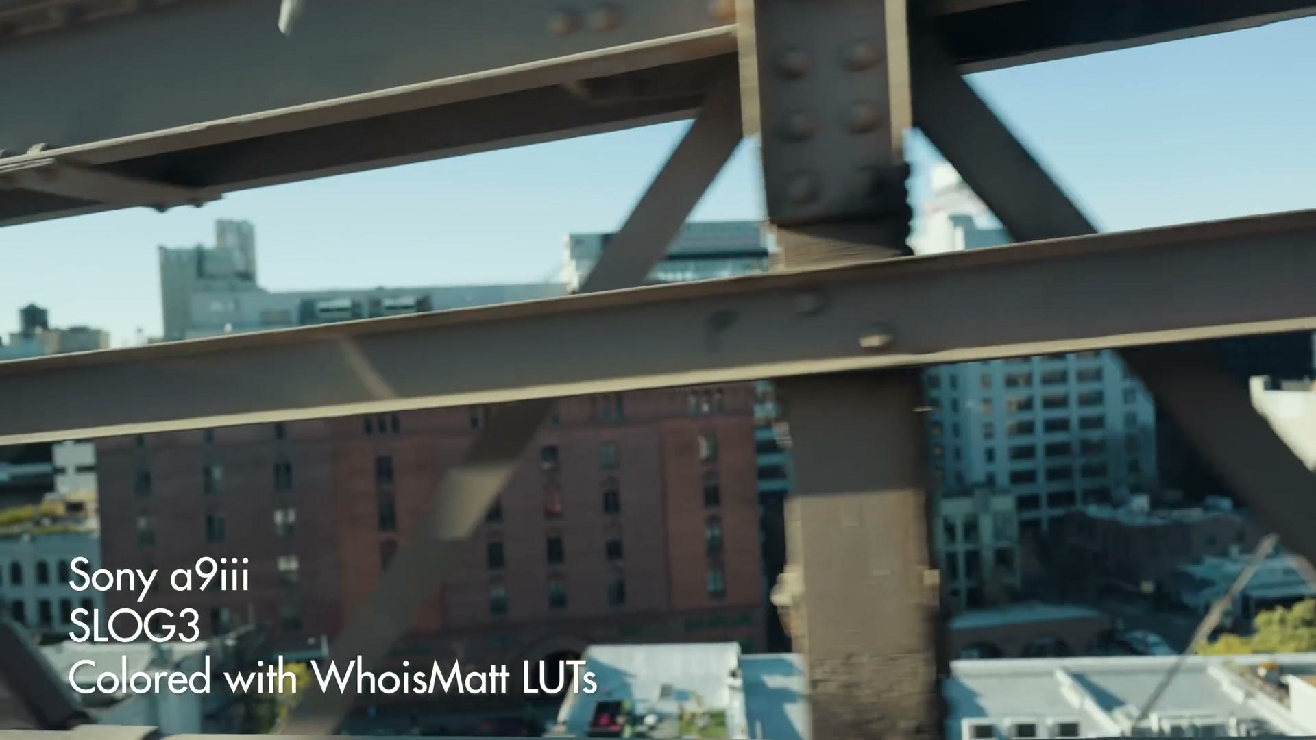 Rooftop footage shot on the Sony a9 III in S-Log3 overlooking a city