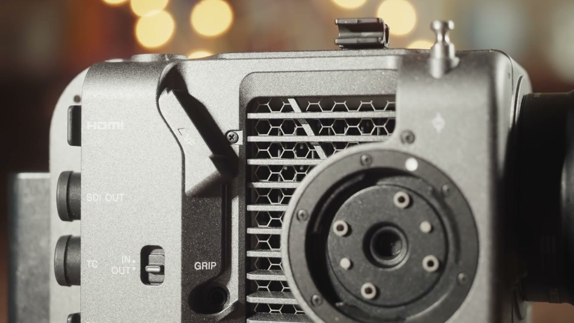 The vent on the side of the Sony FX6 next to the SDI out and timecode ports