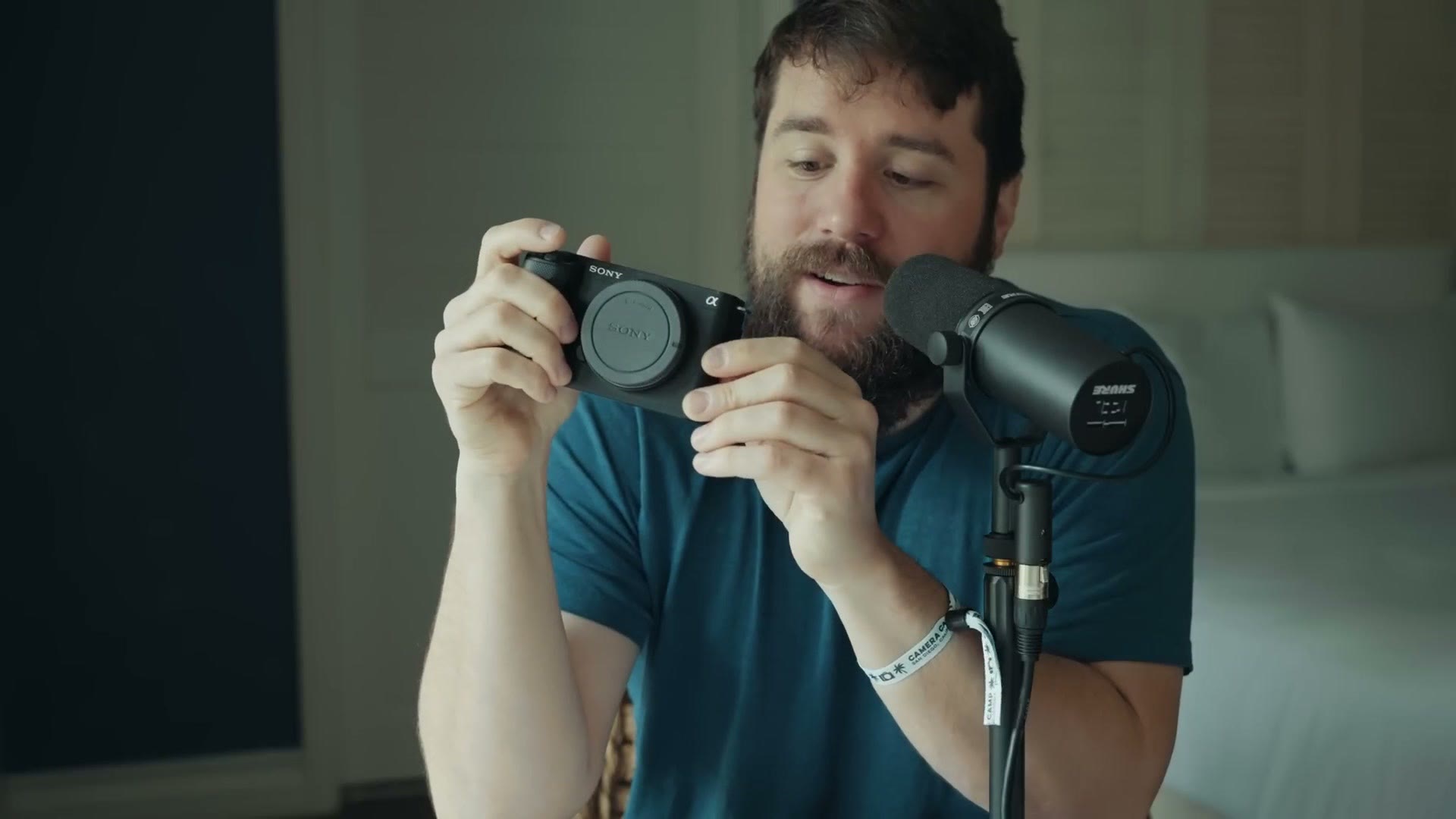Matt Johnson pointing out where the EVF would normally be on the ZV-E1