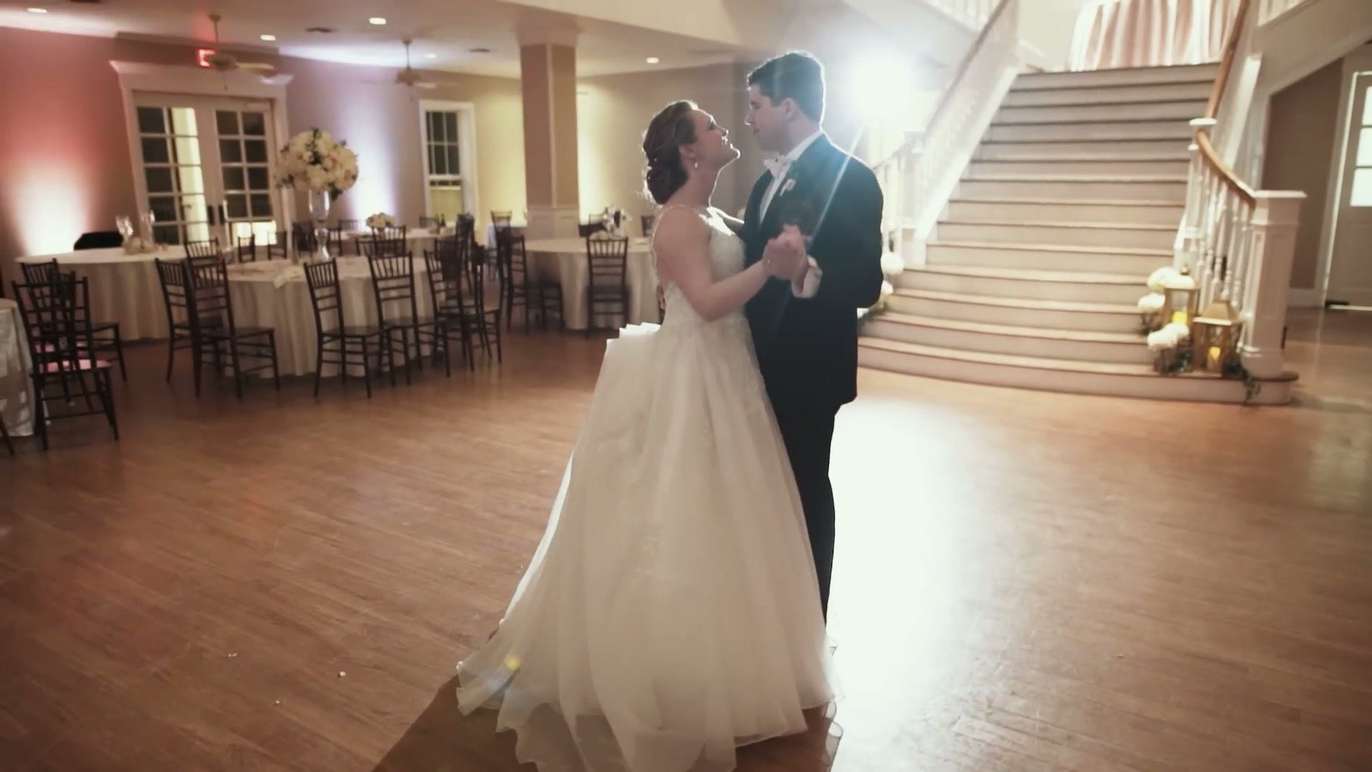 Couple dancing with multiple lights flickering at different rates
