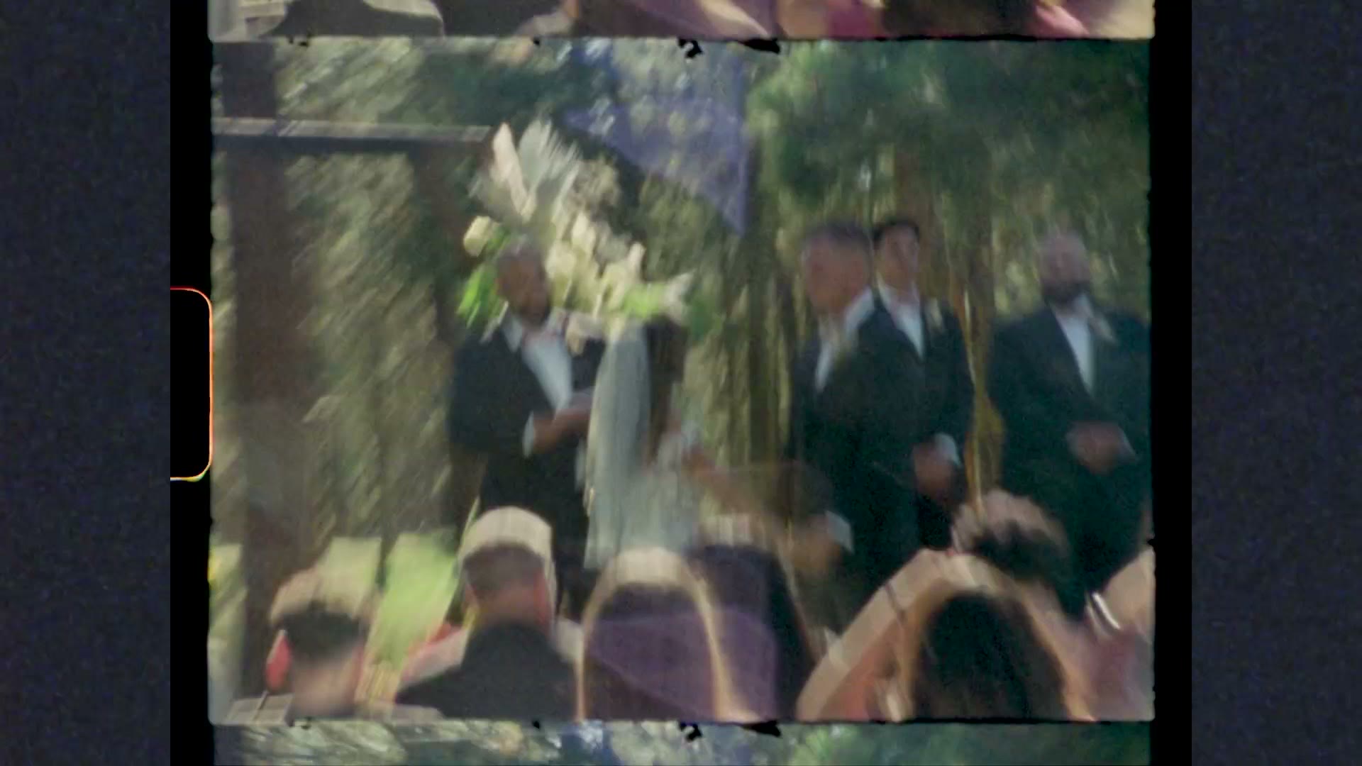Super 8 footage of groomsmen