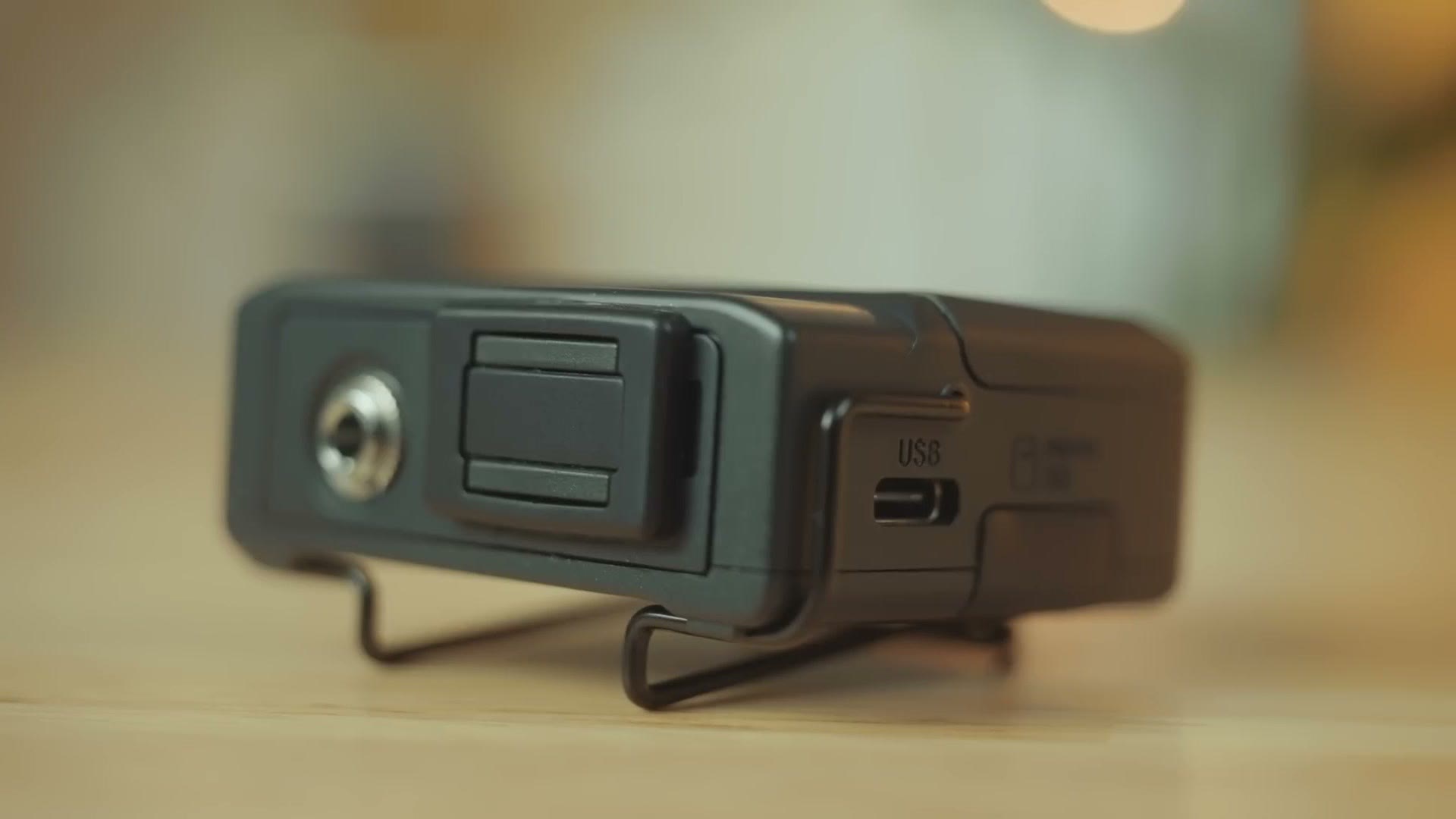 The top of the Tascam DR-10L Pro showing the port for the AK-BT1 Bluetooth adapter