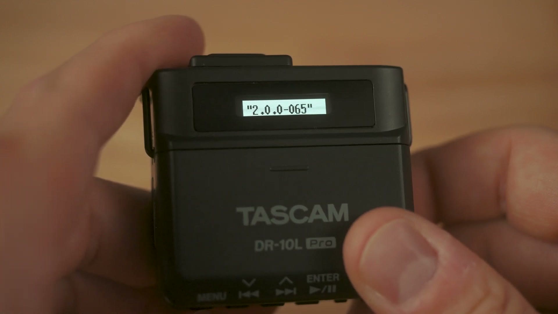 The DR-10L Pro screen showing the Bluetooth adapter firmware version 2.0.0-065