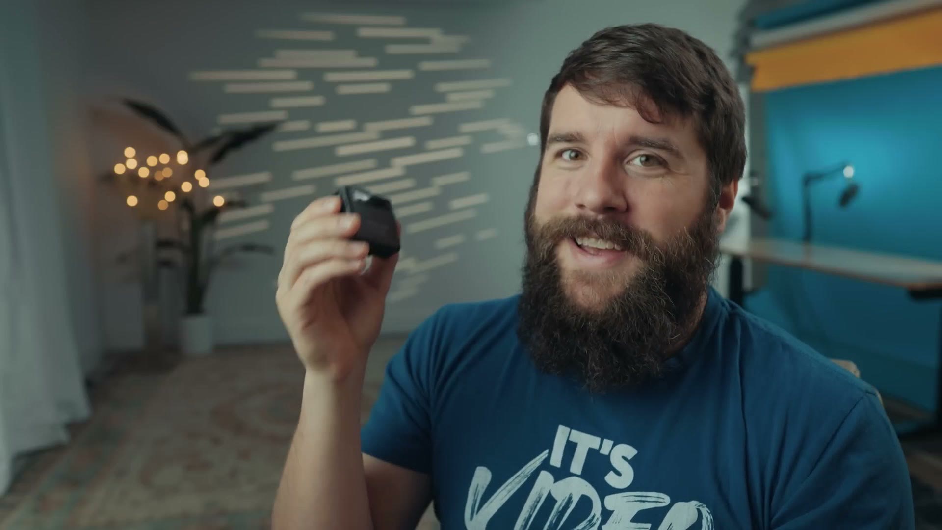 Matt holding the Tascam DR-10L Pro on camera