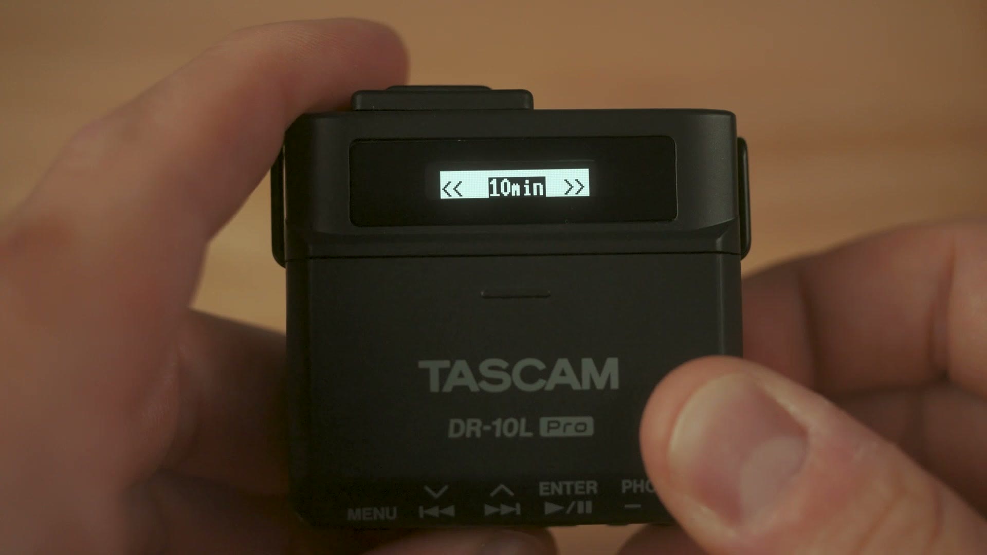 The DR-10L Pro screen showing the time mark interval set to 10 minutes