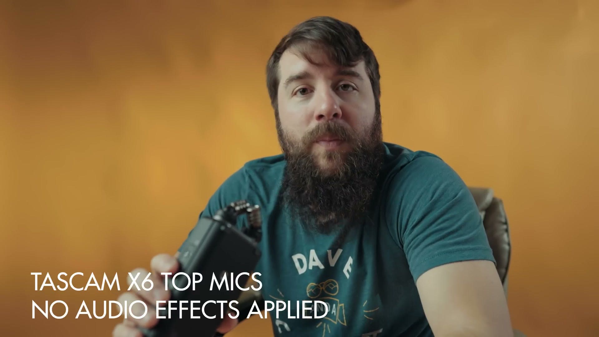 On screen card reading Tascam X6 top mics, no audio effects applied