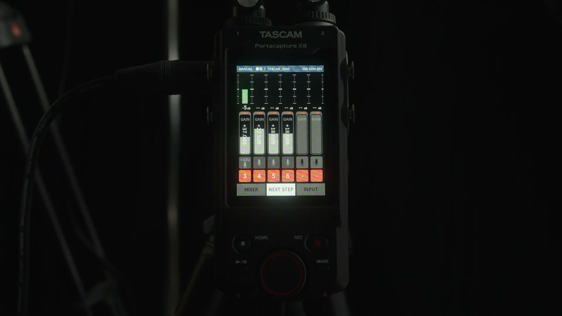 Track buttons showing some red and some gray