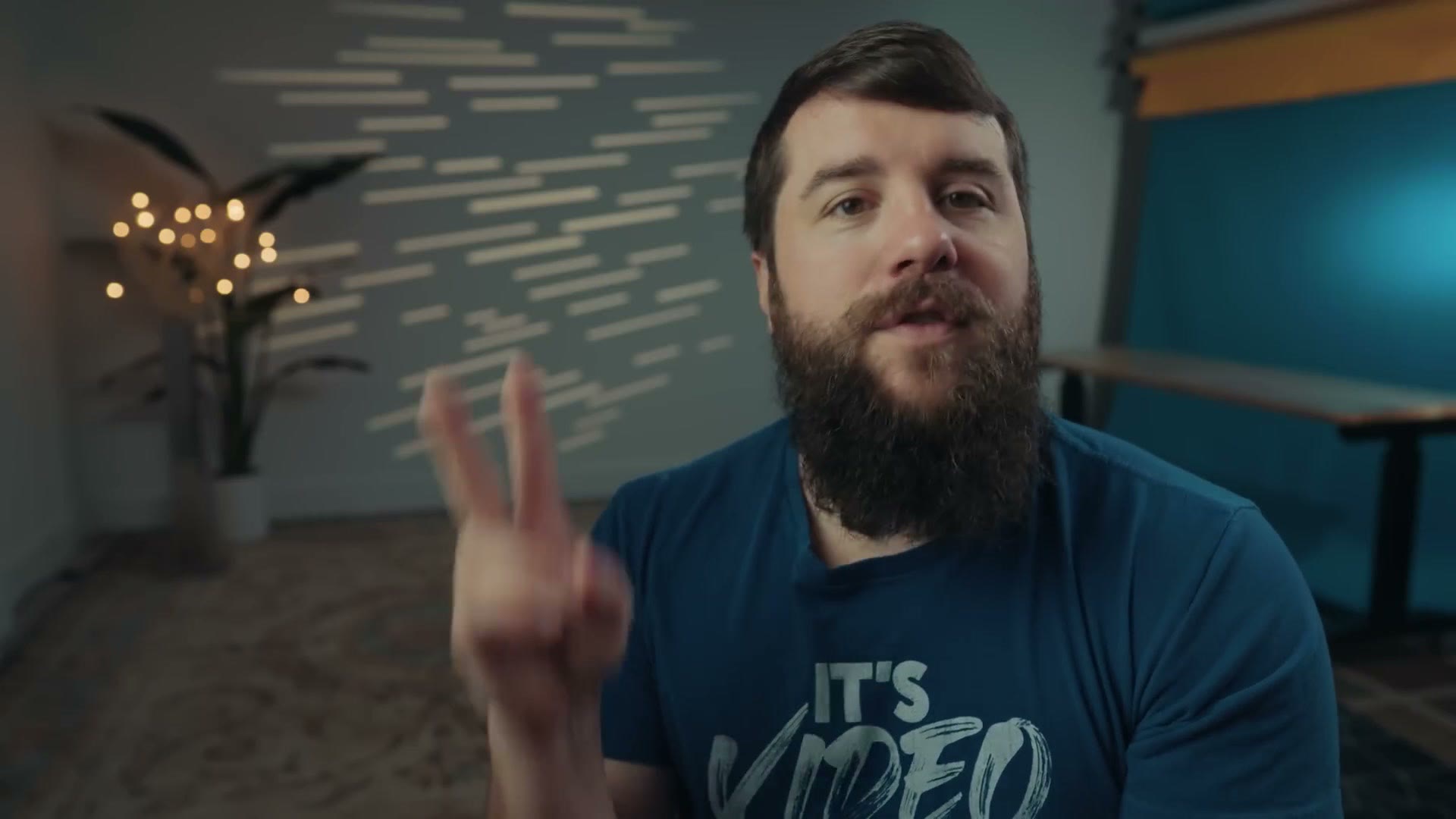 Matt holding up two fingers