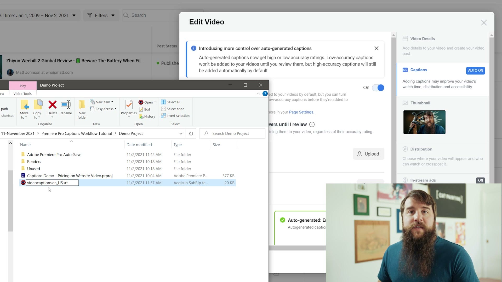 Uploading an SRT file to YouTube subtitles