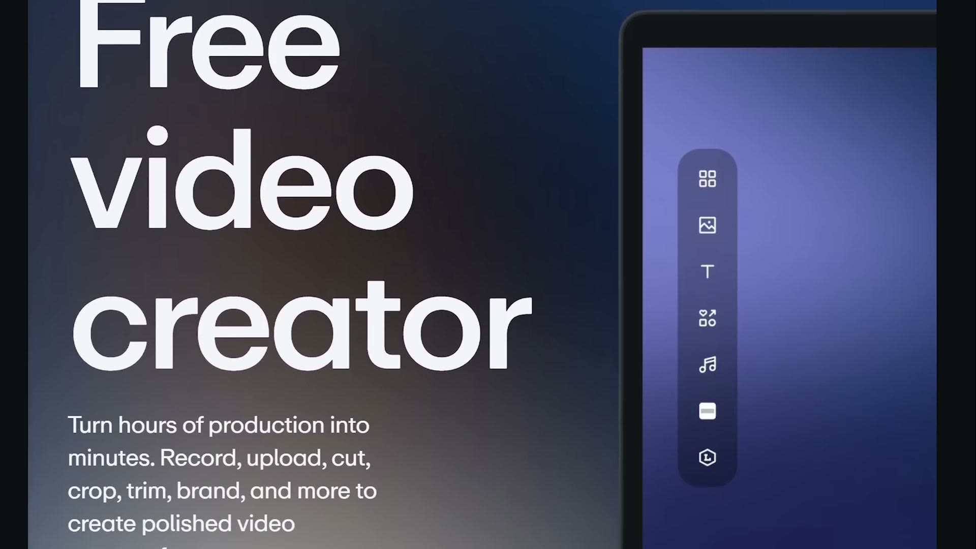Vimeo marketing page headlined Free video creator, describing turning hours of production into minutes