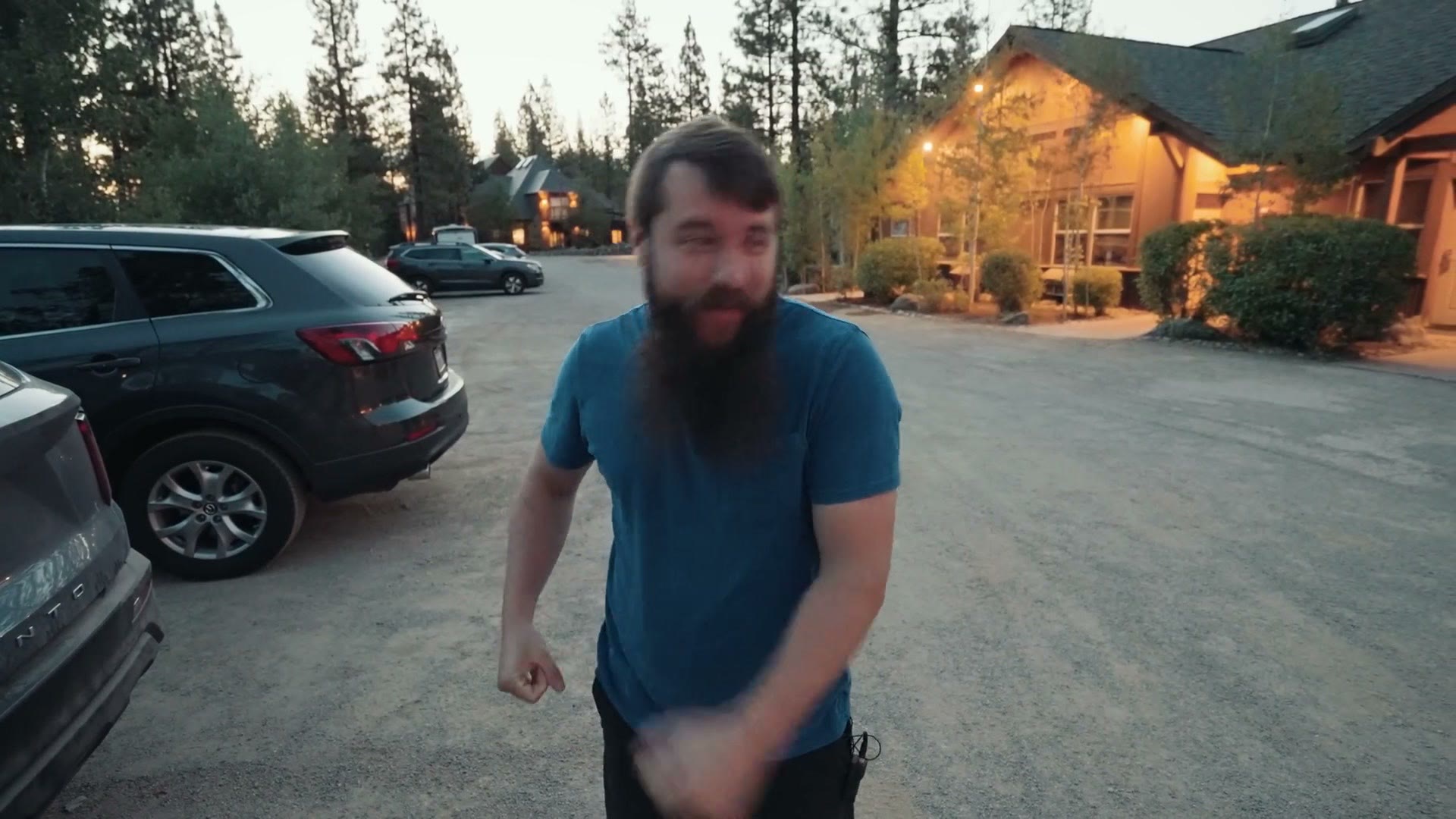 Matt Johnson outside the lodge at 5:25 in the morning before the sunrise shoot