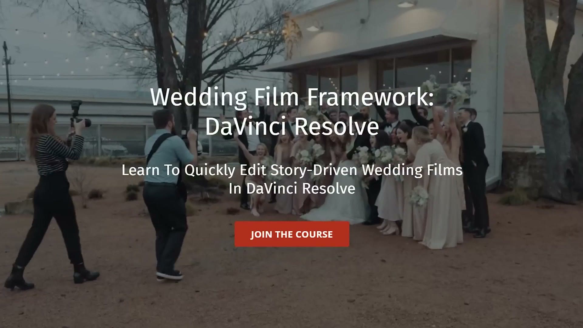 The Wedding Film Framework DaVinci Resolve course landing page