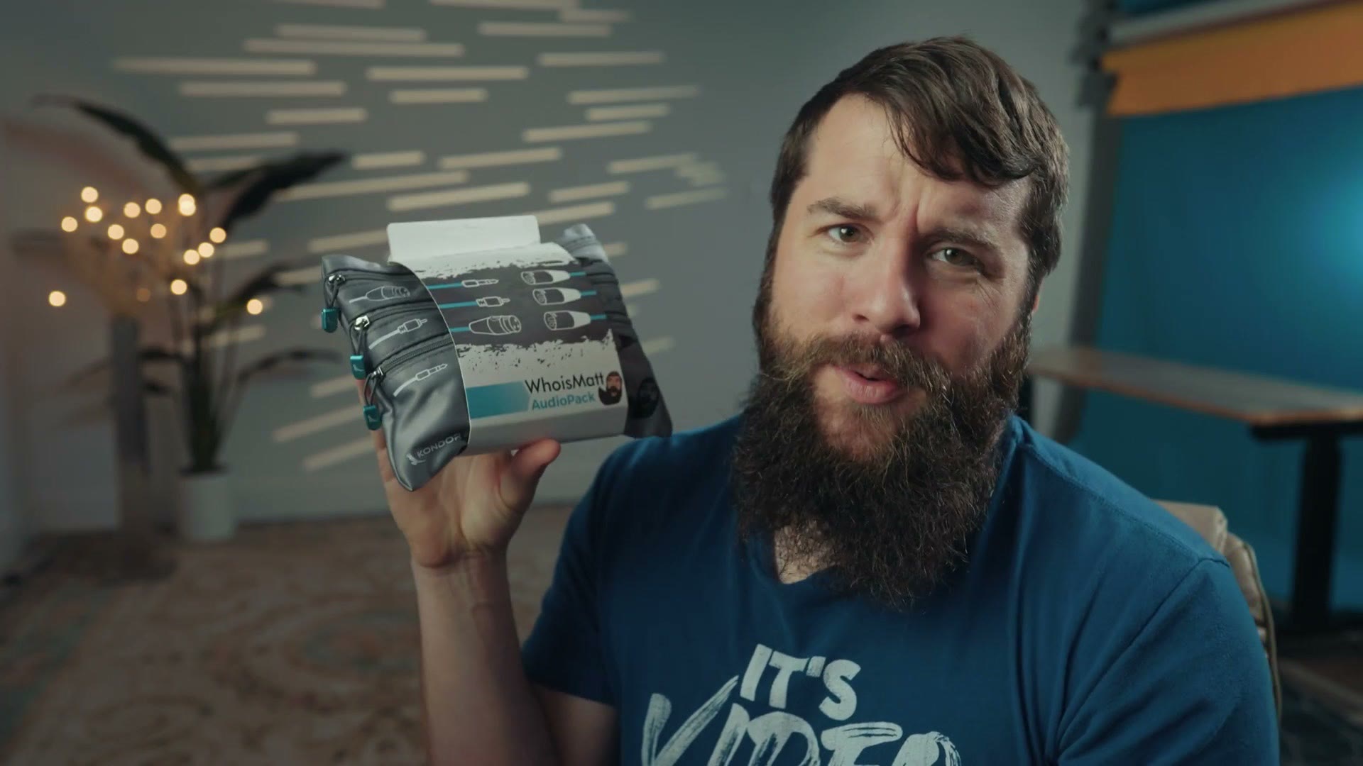Matt holding the packaged WhoisMatt Audio Pack