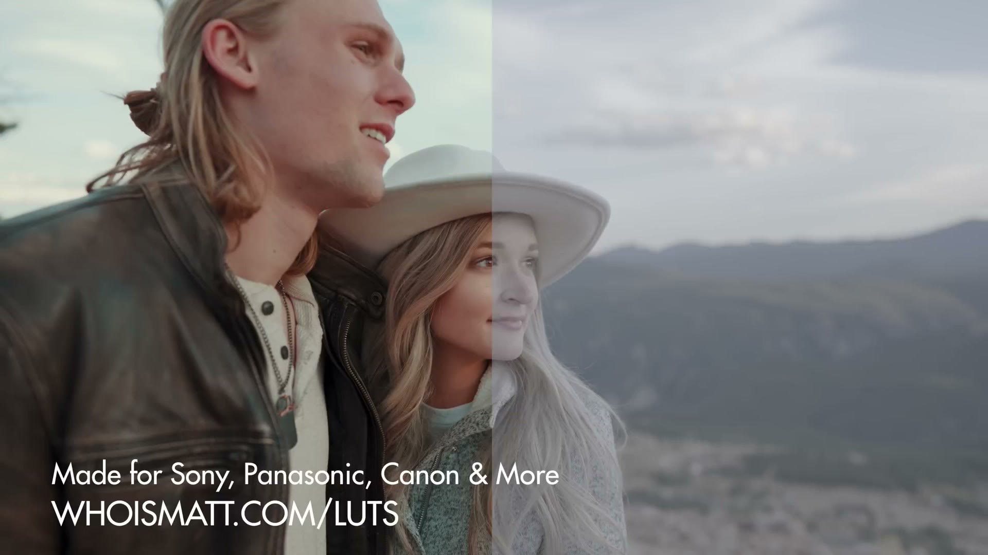 Before and after color grading comparison with the WhoisMatt LUTs