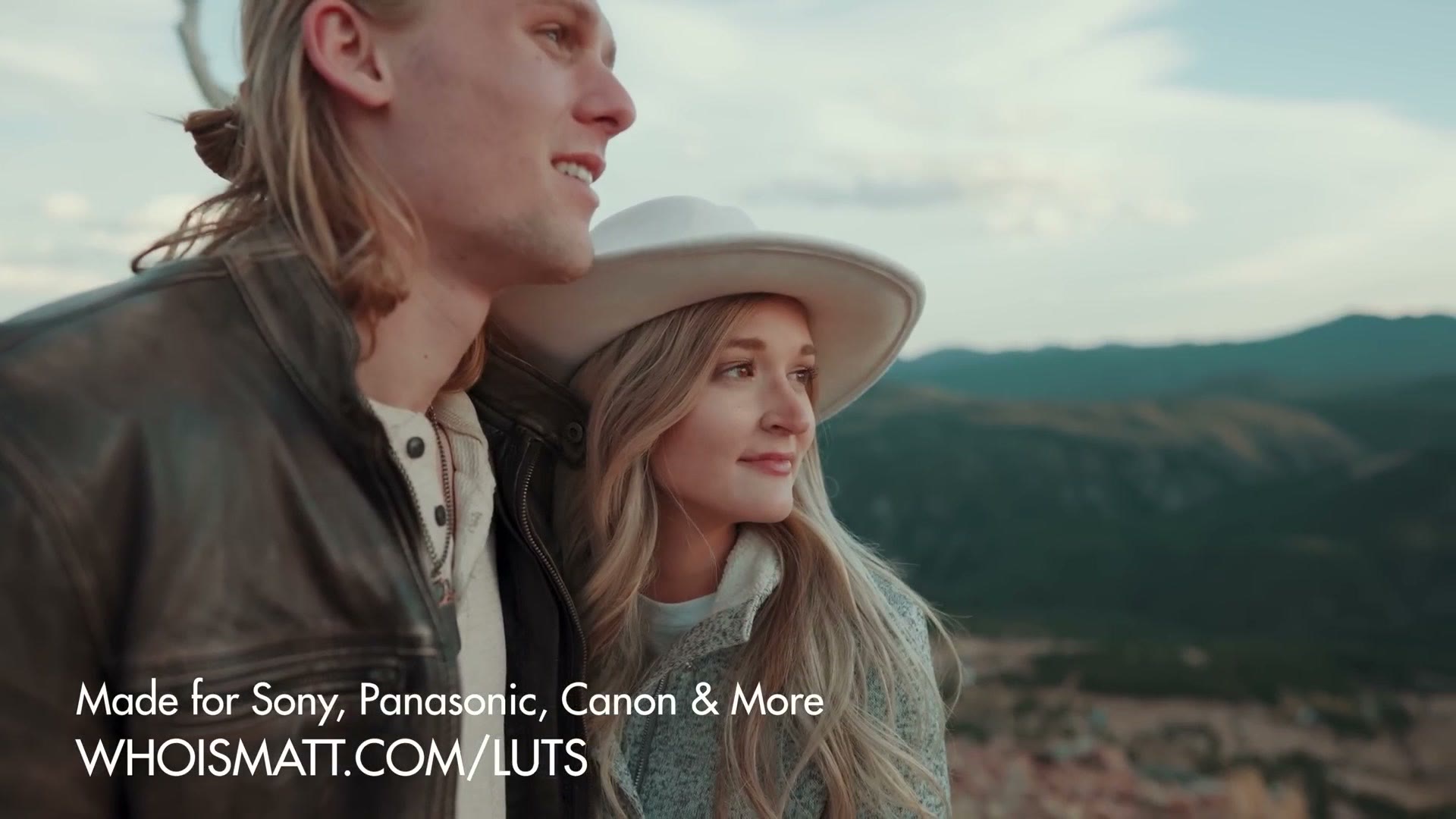 WhoisMatt LUTs end card over a wedding film clip