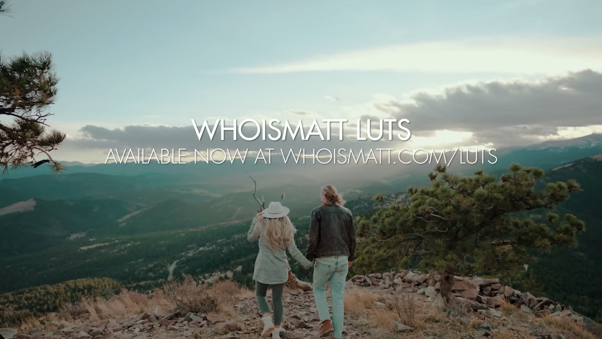 WhoisMatt LUTs end card over a wedding film clip