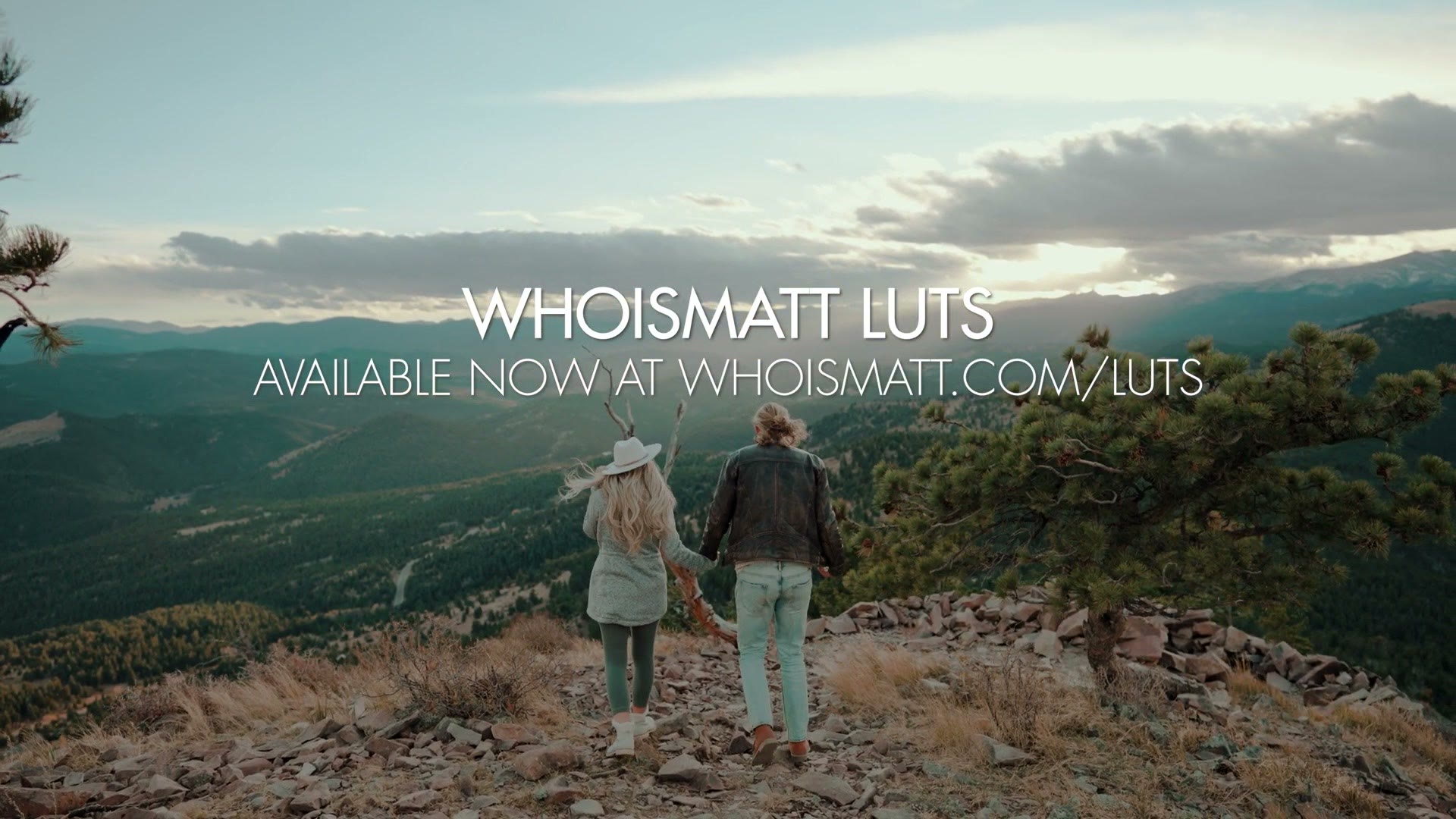 WhoisMatt LUTs end card over a wedding film clip