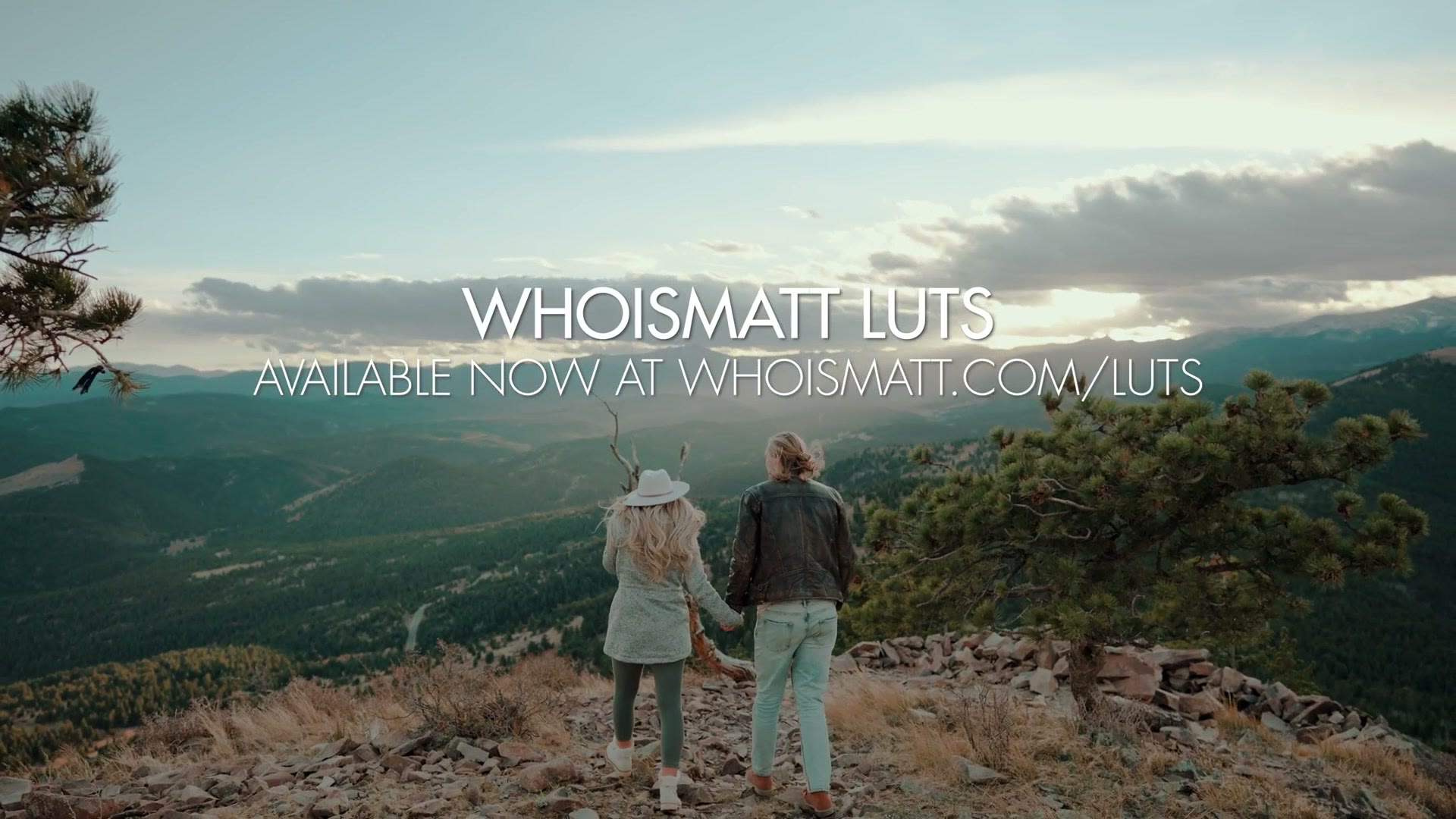 WhoisMatt LUTs end card over a wedding film clip