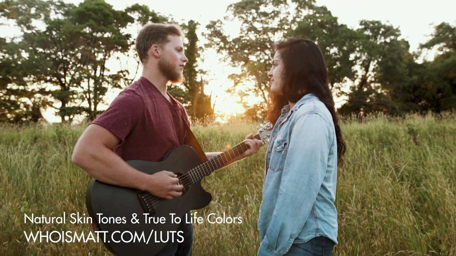 WhoisMatt LUTs end card over a wedding film clip