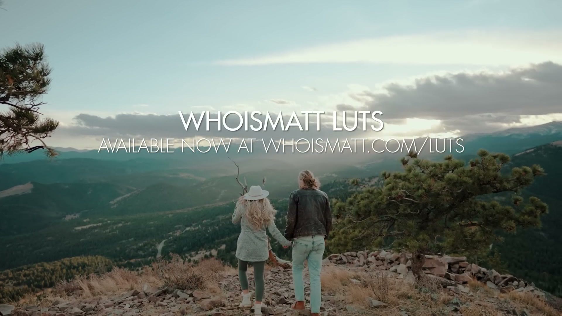 WhoisMatt LUTs end card over a wedding film clip