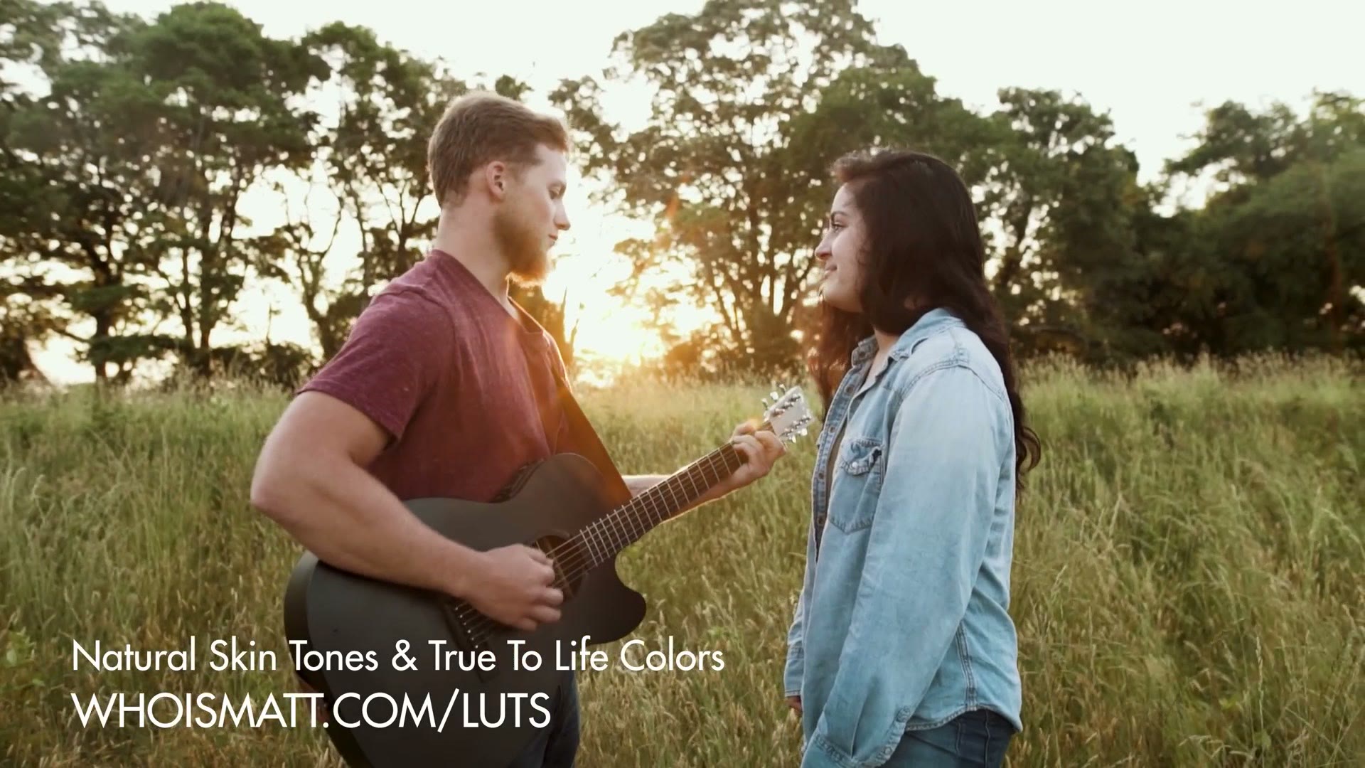 WhoisMatt LUTs end card over a wedding film clip