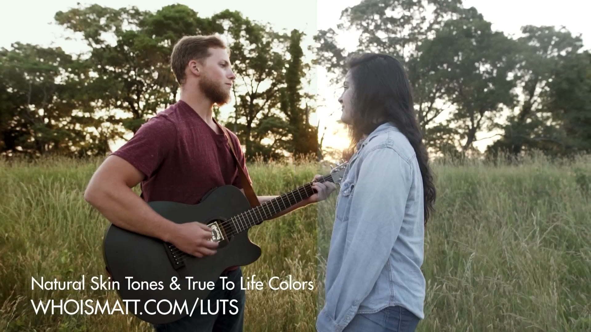 WhoisMatt LUTs end card over a wedding film clip