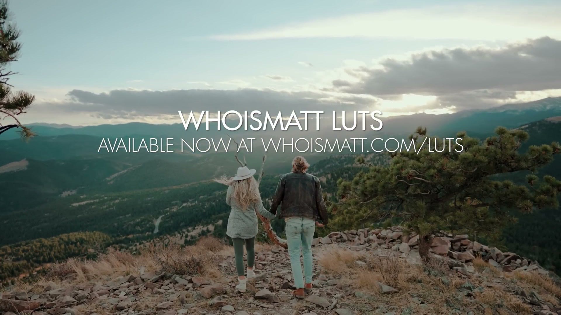 WhoisMatt LUTs end card over a wedding film clip