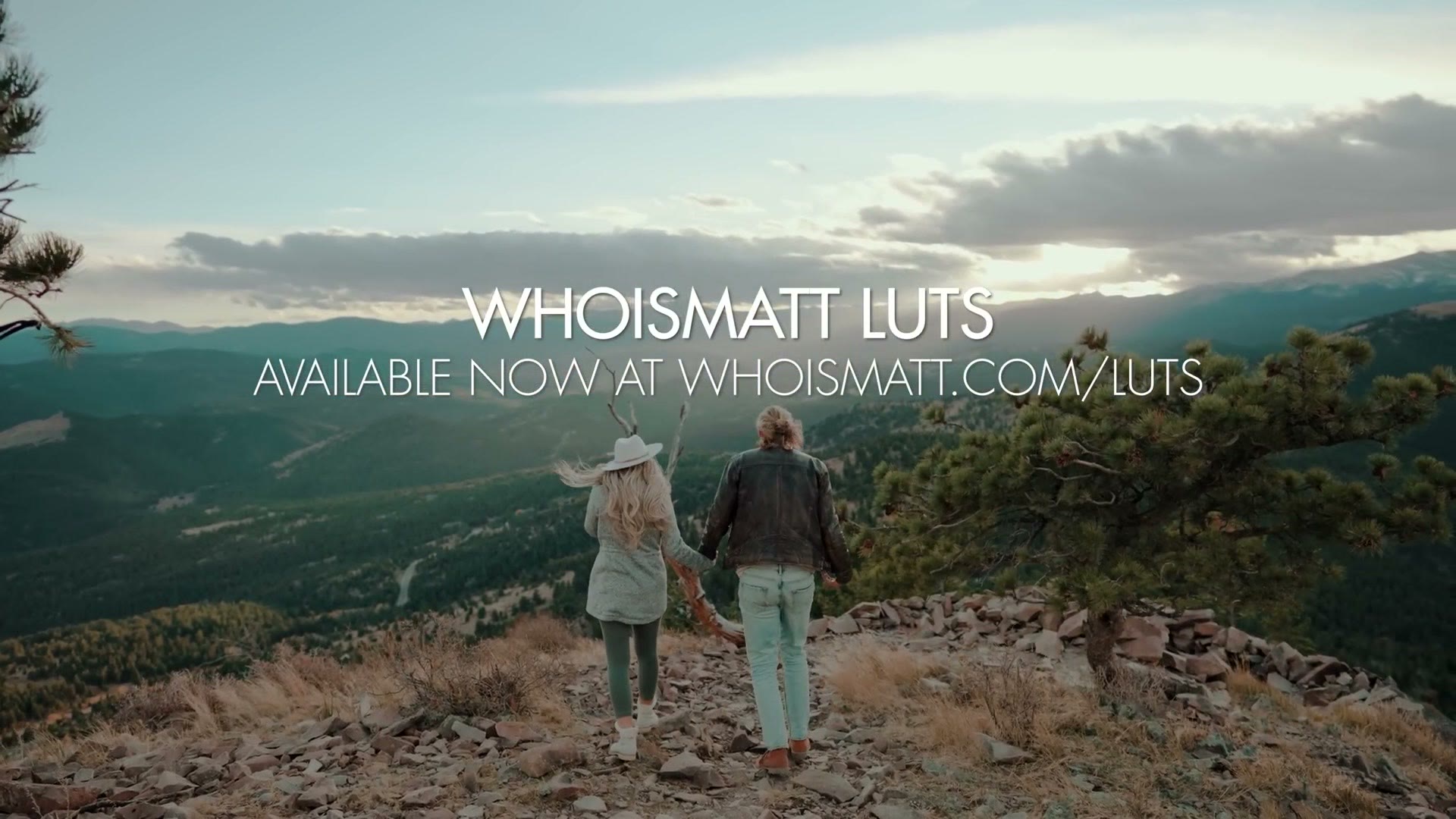 WhoisMatt LUTs end card over a wedding film clip