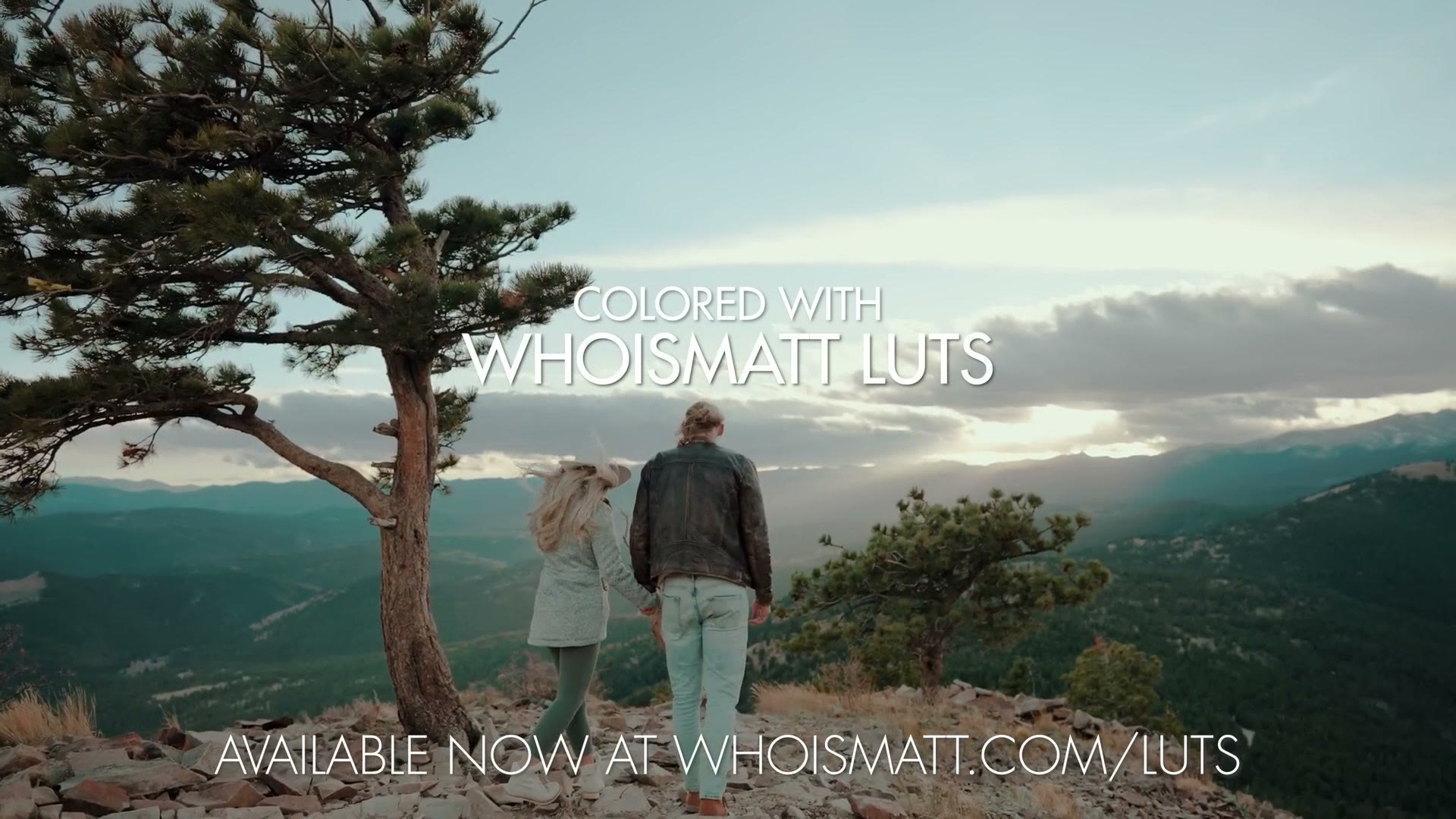 WhoisMatt LUTs end card over a wedding film clip