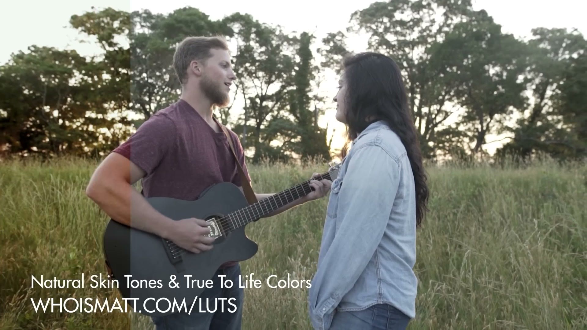 WhoisMatt LUTs end card over a wedding film clip