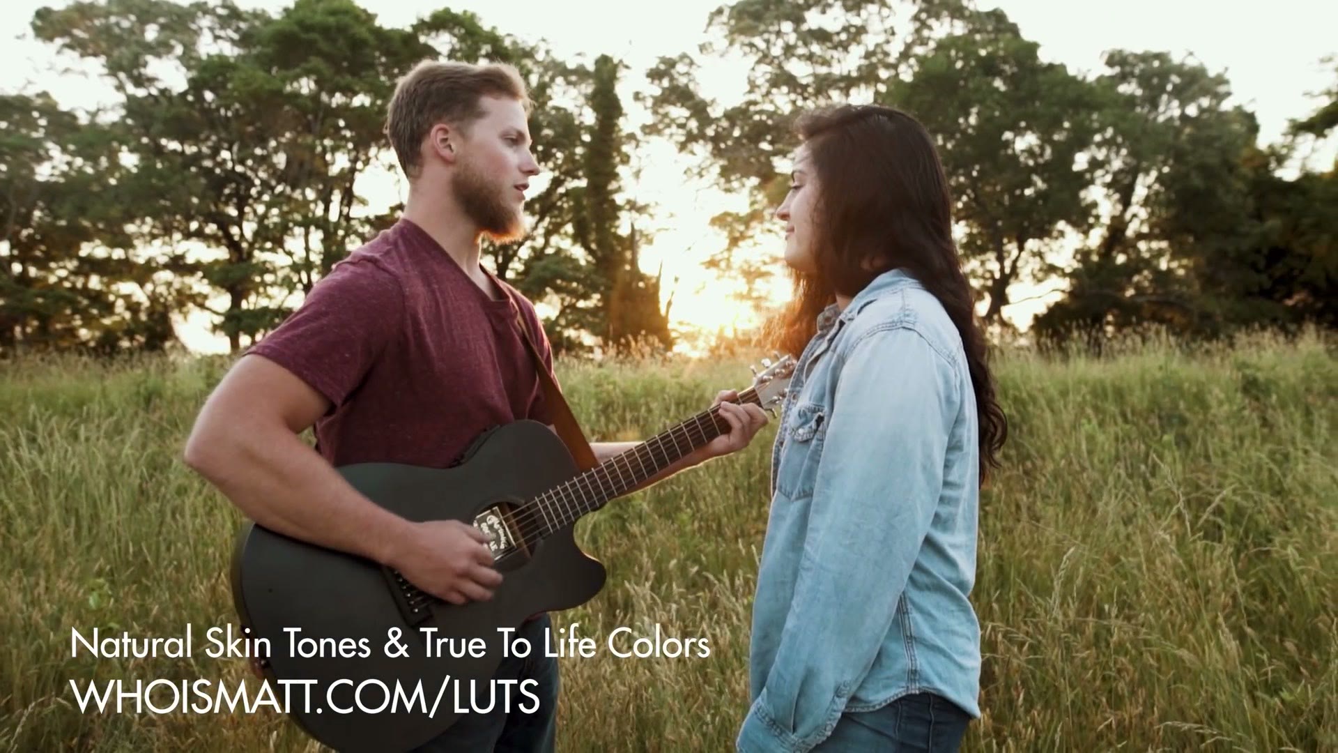WhoisMatt LUTs end card over a wedding film clip