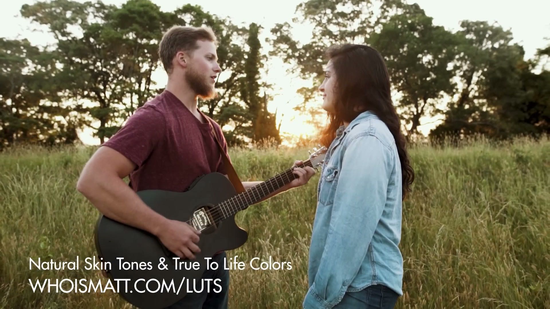 WhoisMatt LUTs end card over a wedding film clip