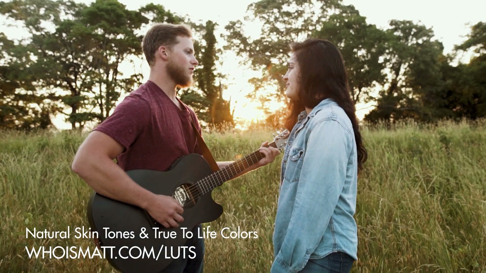 WhoisMatt LUTs end card over a wedding film clip