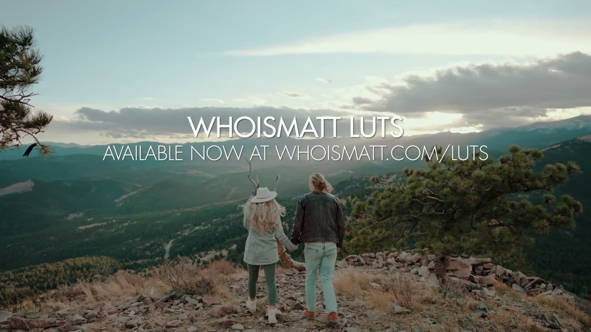 WhoisMatt LUTs end card over a wedding film clip