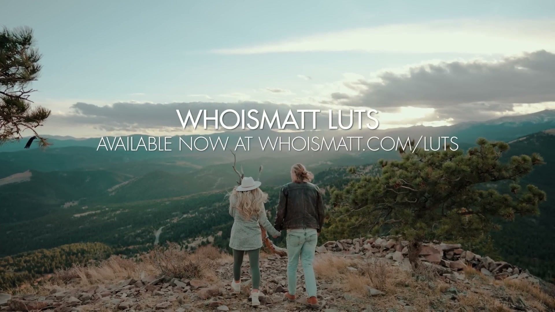 WhoisMatt LUTs end card over a wedding film clip
