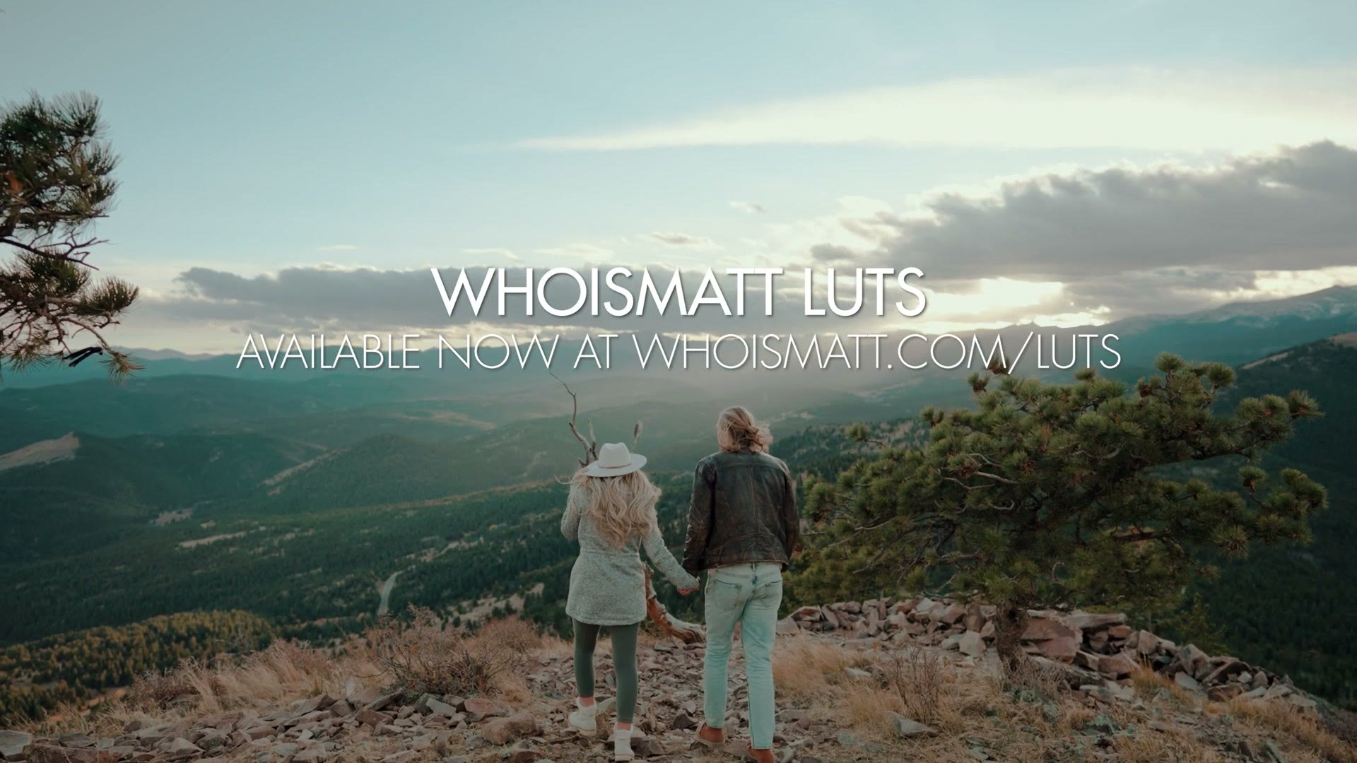 WhoisMatt LUTs end card over a wedding film clip