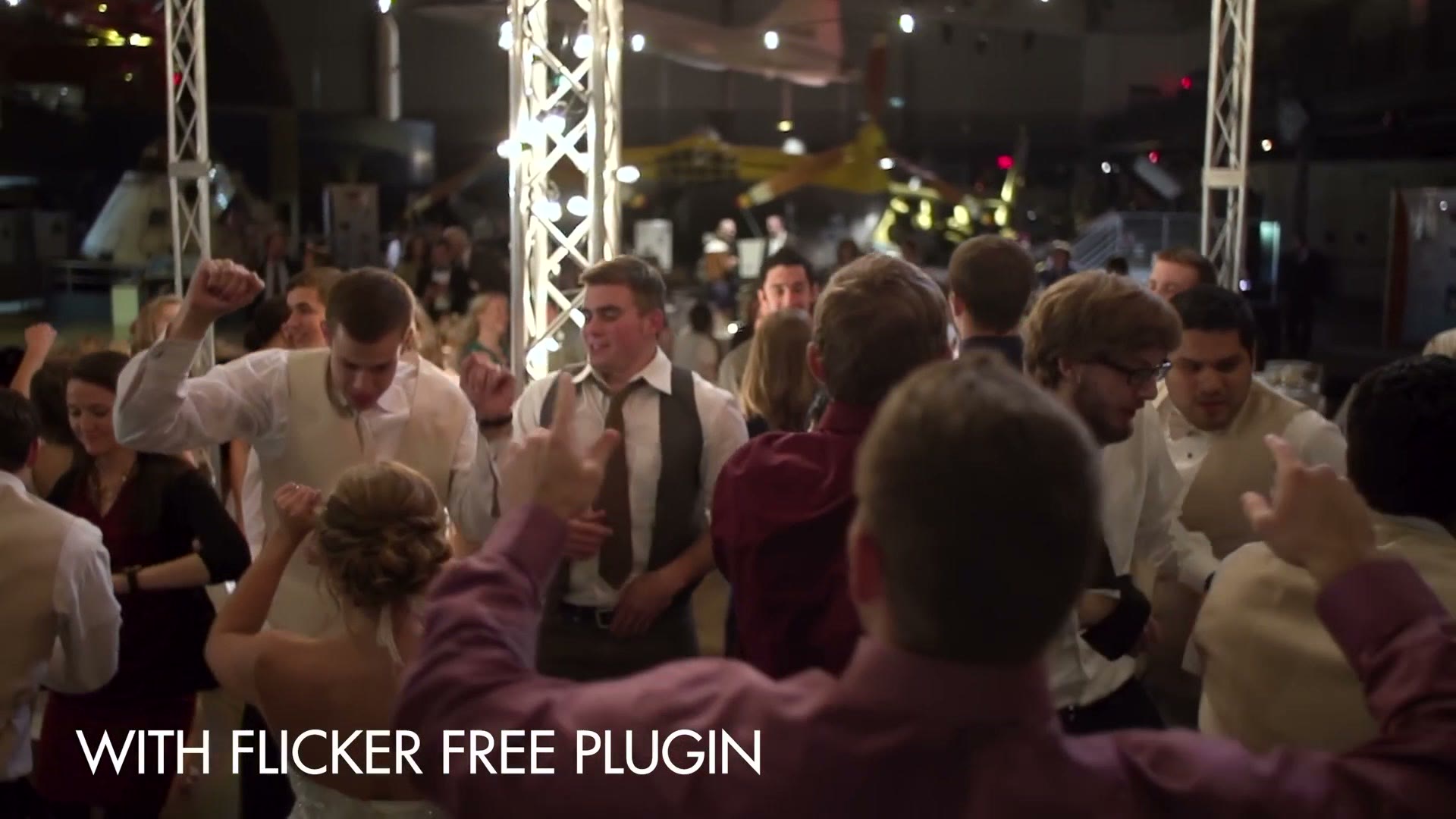 The same dance floor clip fixed with the Flicker Free plugin
