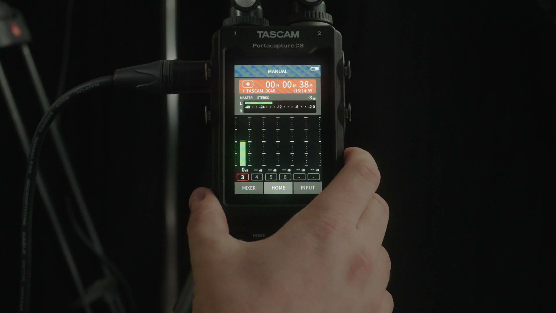 X8 recording with the timer running